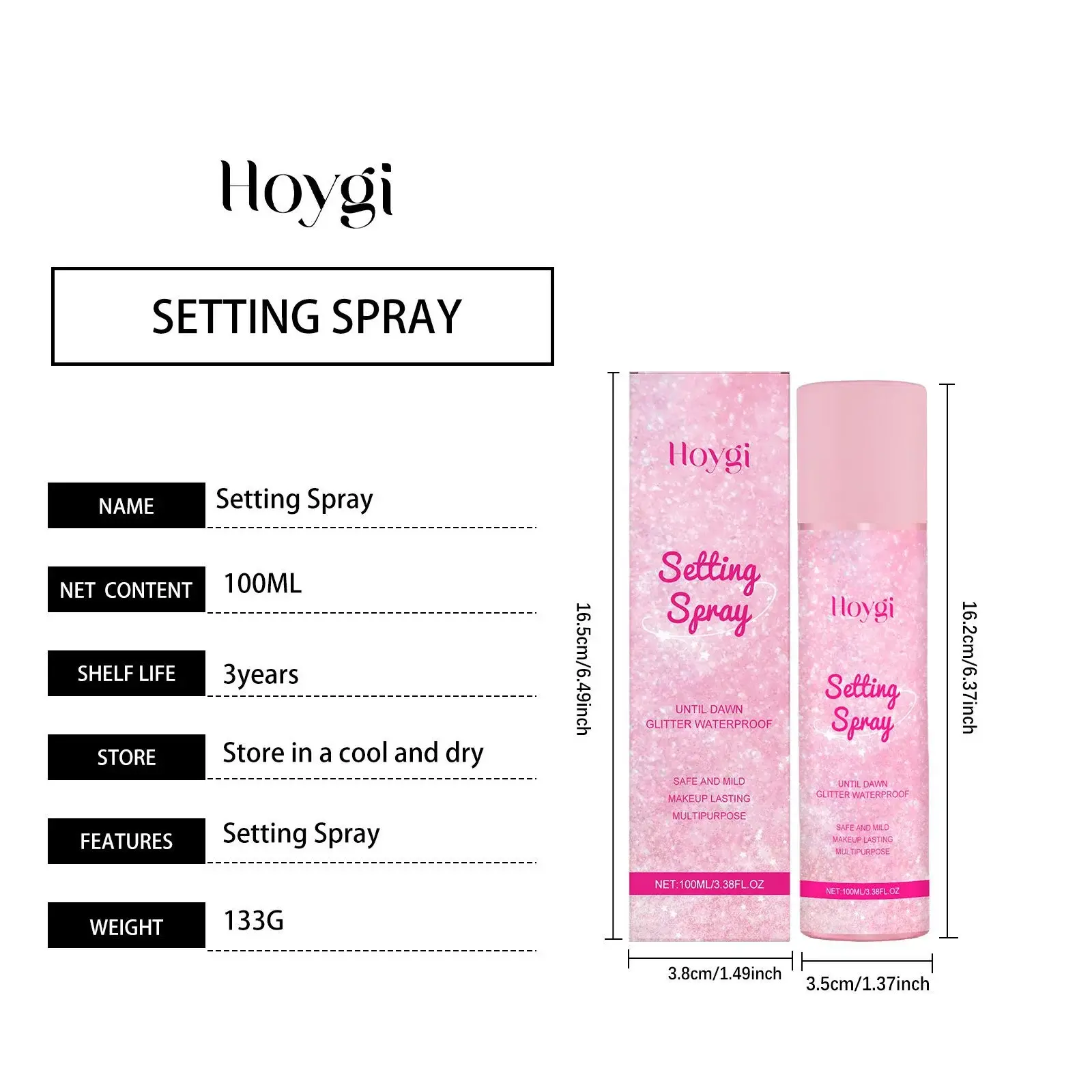 Shimmer Setting Spray Refreshing Moisturizing Makeup Mist by Hoygi 1 HO A01 0011 01 10472741