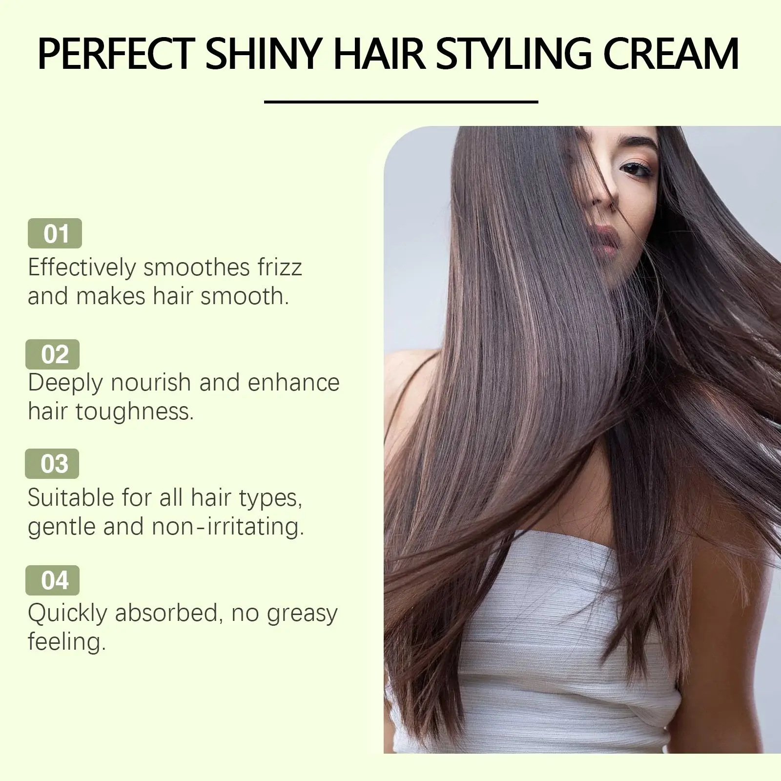 Smooth Curly Hair Styling Cream - Hydrating Repair for Dry Hair 8 HO A03 0006 01 1728982896004