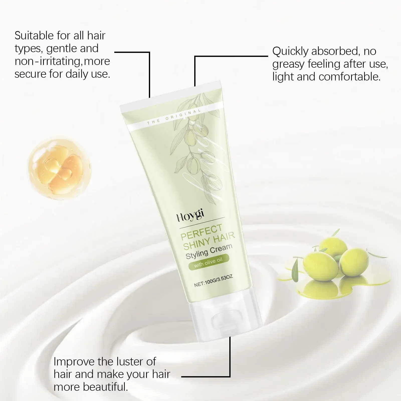 Smooth Curly Hair Styling Cream - Hydrating Repair for Dry Hair 7 HO A03 0006 01 1728982896010