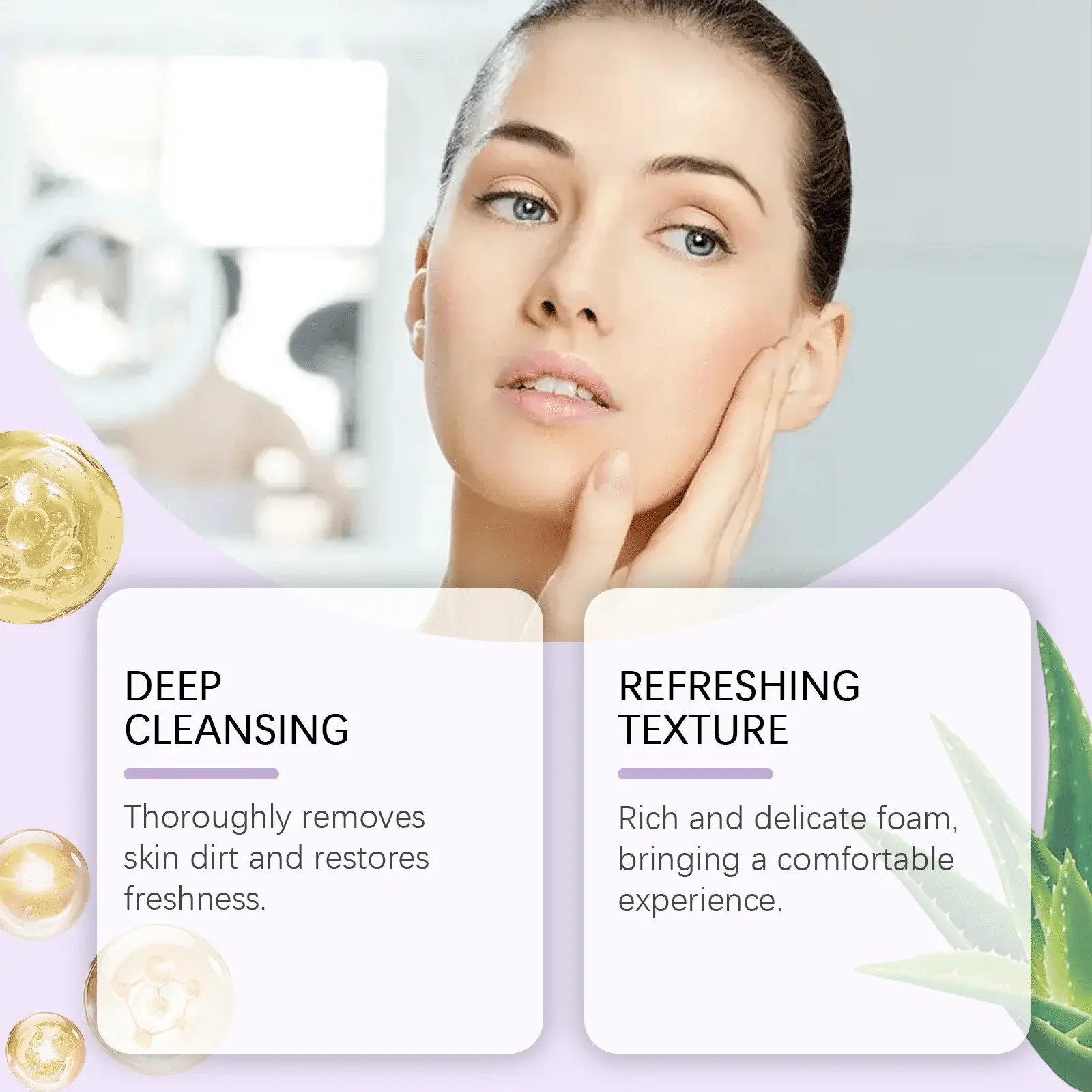 Aloe Vera Foaming Cleanser - Hydrating Face Wash for Oily Skin 6 HO A05 0293 01 006