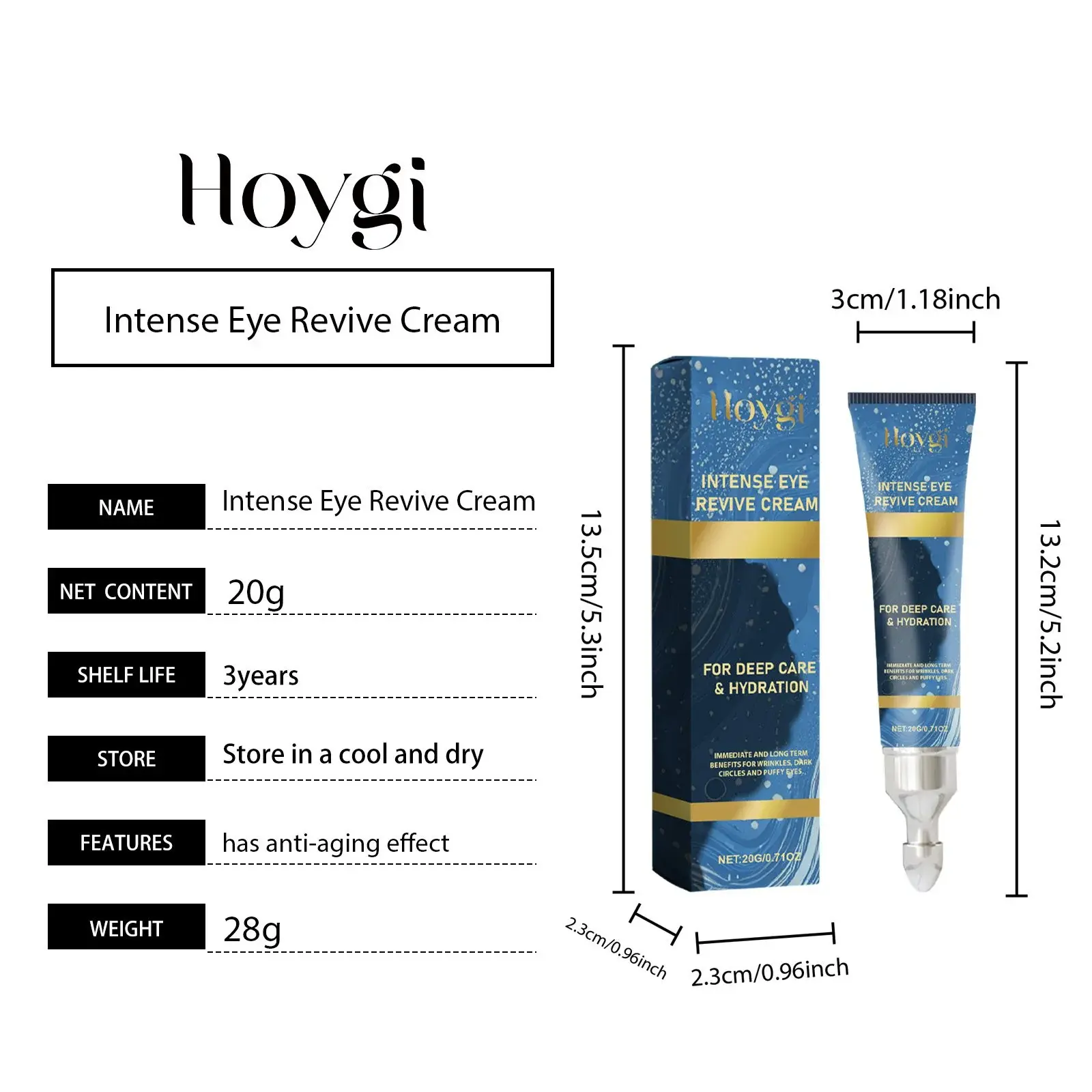 Anti-Wrinkle Eye Cream - Firming & Brightening with Hyaluronic Acid 1 HO A05 0312 02 001