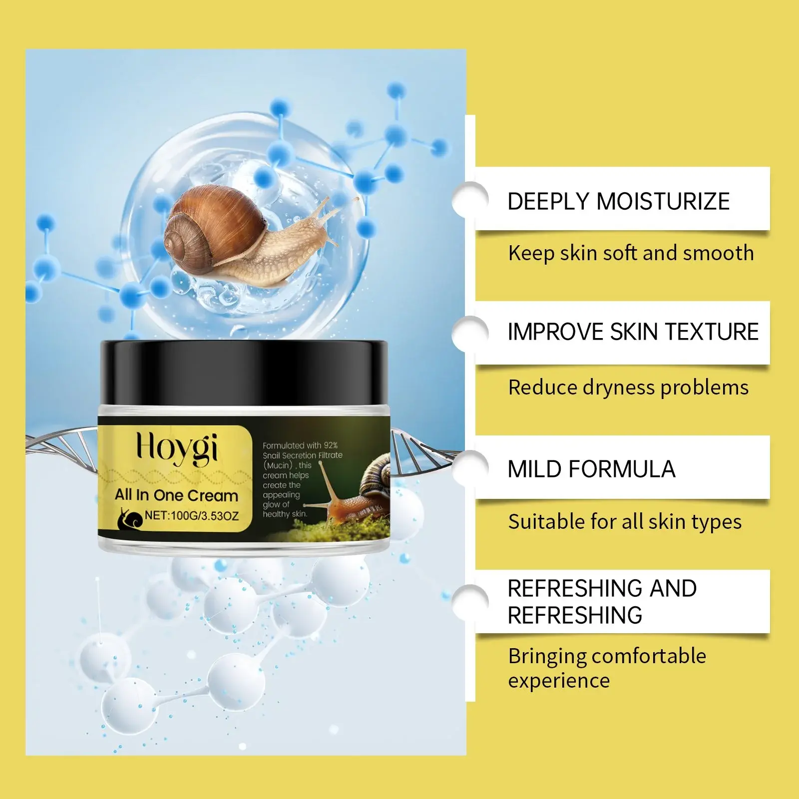 Snail Essence Cream for Dry Skin & Facial Repair 5 HO A05 0401 01 1725102074009