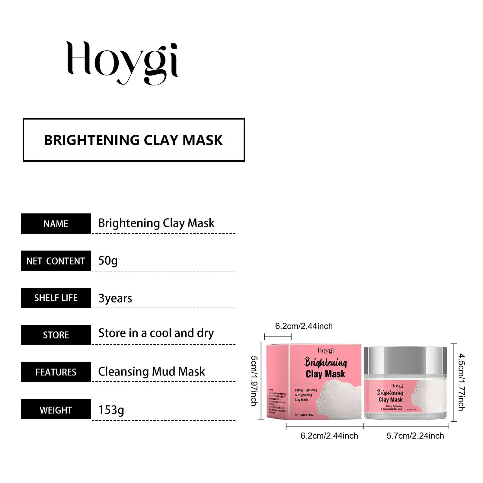 Hoygi Cleansing Mud Mask - Hydrating & Deep Pore Cleansing 1 HO A05 0405 01 1725422433008