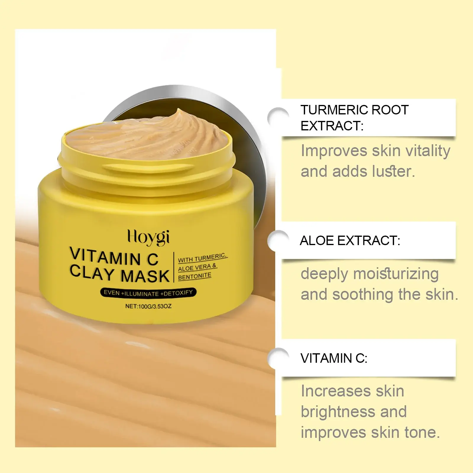 Vitamin C Turmeric Mud Mask for Brightening & Deep Cleansing by Hoygi 5 HO A05 0410 01 1725499825017