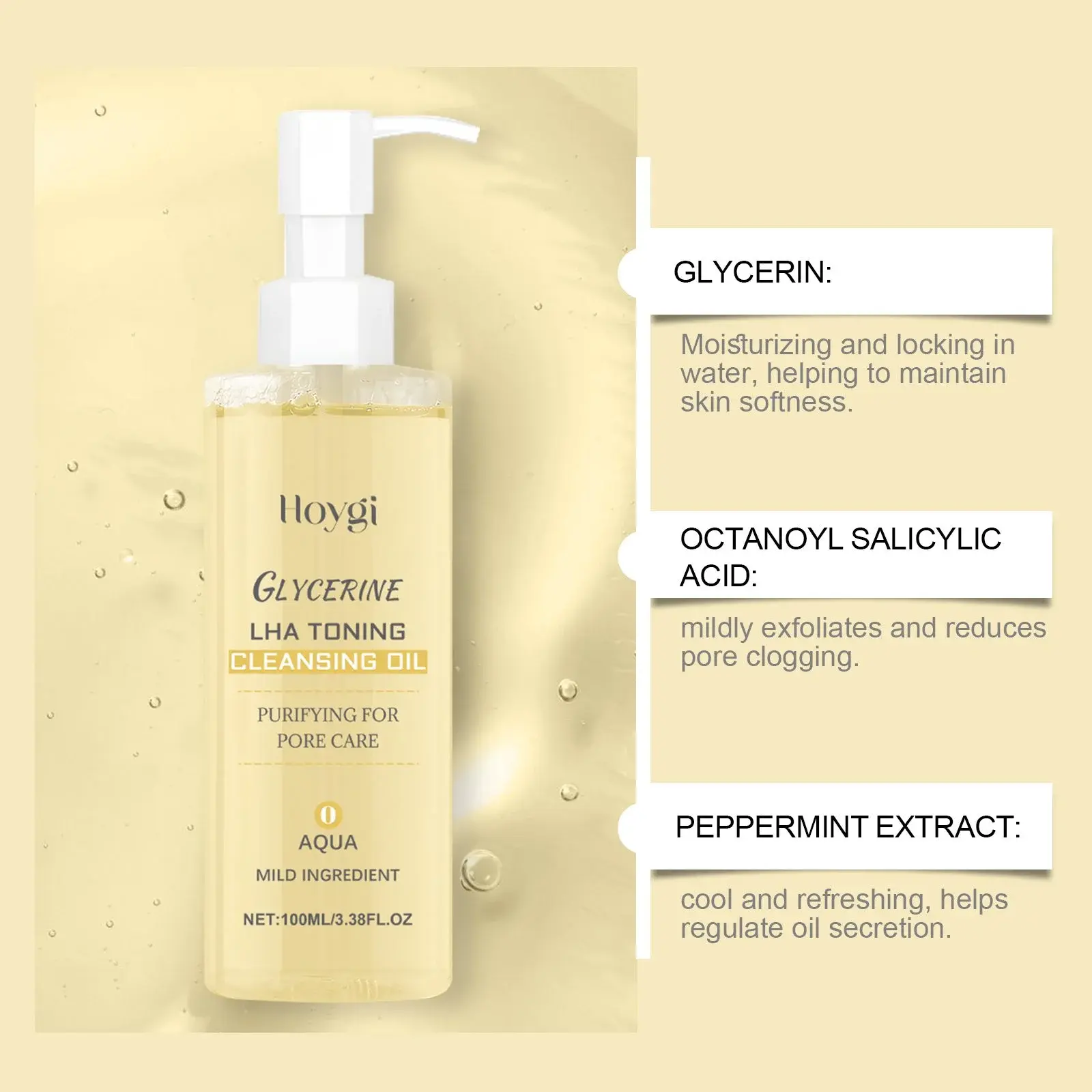 Gentle Cleansing Oil & Makeup Remover for Radiant Skin - Hoygi 5 HO A05 0417 01 1725534042017