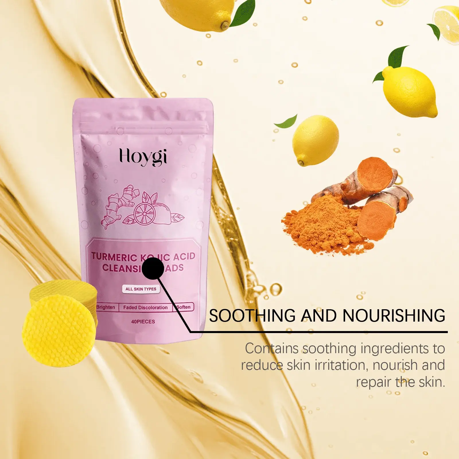 Turmeric Acid Cleansing Pads for Skin Brightening & Hydration 7 HO A05 0430 01 1726310192013