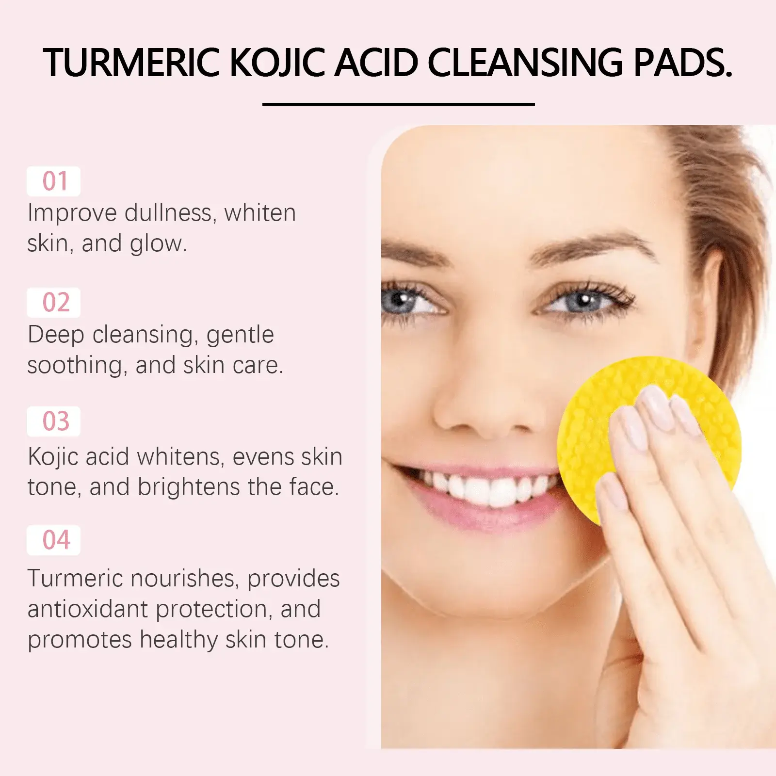 Turmeric Acid Cleansing Pads for Skin Brightening & Hydration 8 HO A05 0430 01 1726310192015