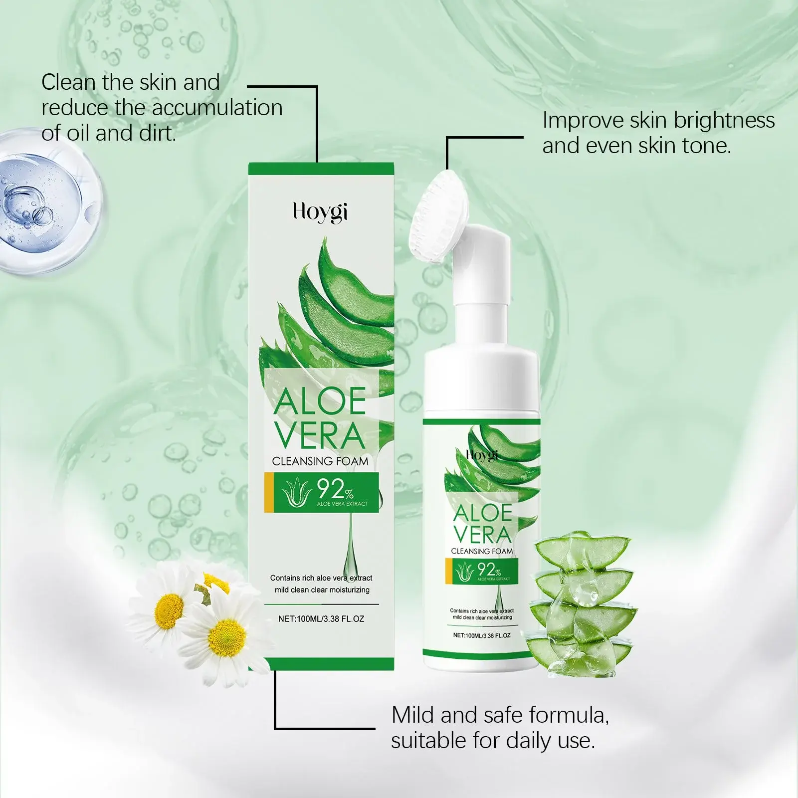 Aloe Vera Cleansing Foam Gentle Pore Cleanser by Hoygi 6 HO A05 0437 01 1726383446001