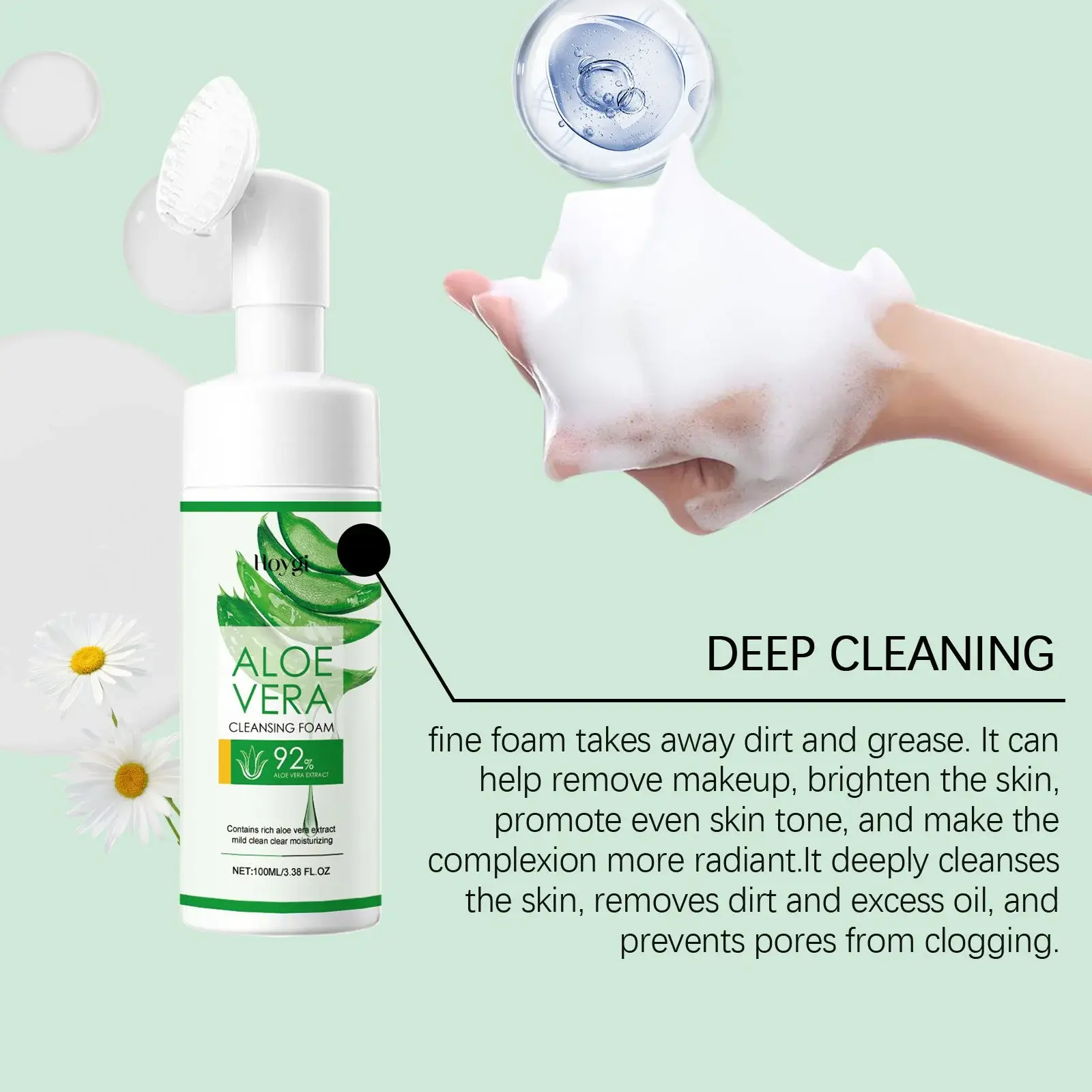 Aloe Vera Cleansing Foam Gentle Pore Cleanser by Hoygi 7 HO A05 0437 01 1726383446006