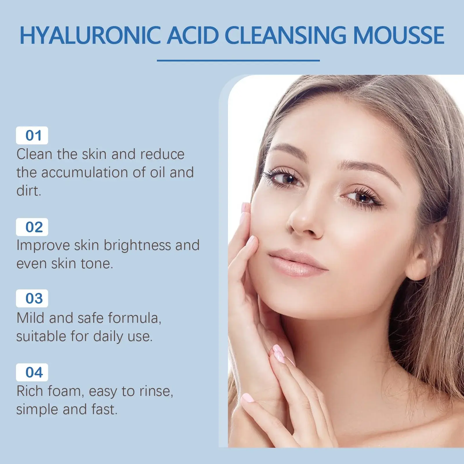 Hyaluronic Acid Cleansing Foam - Gentle Moisturizing Face Cleanser 8 HO A05 0438 01 1726383440004