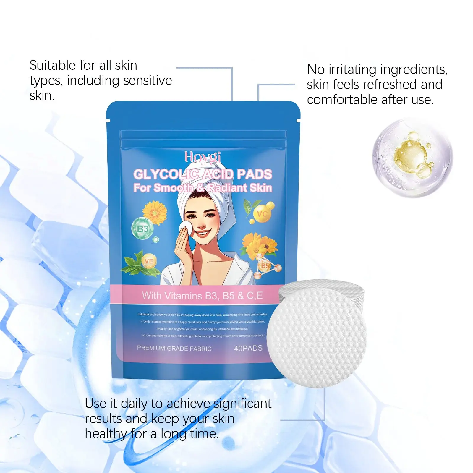 Glycolic Acid Facial Pads with Niacinamide & Panthenol 6 HO A05 0447 01 1727173851001