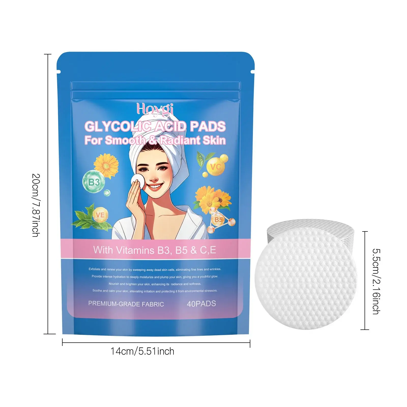 Glycolic Acid Facial Pads with Niacinamide & Panthenol 1 HO A05 0447 01 1727173851019