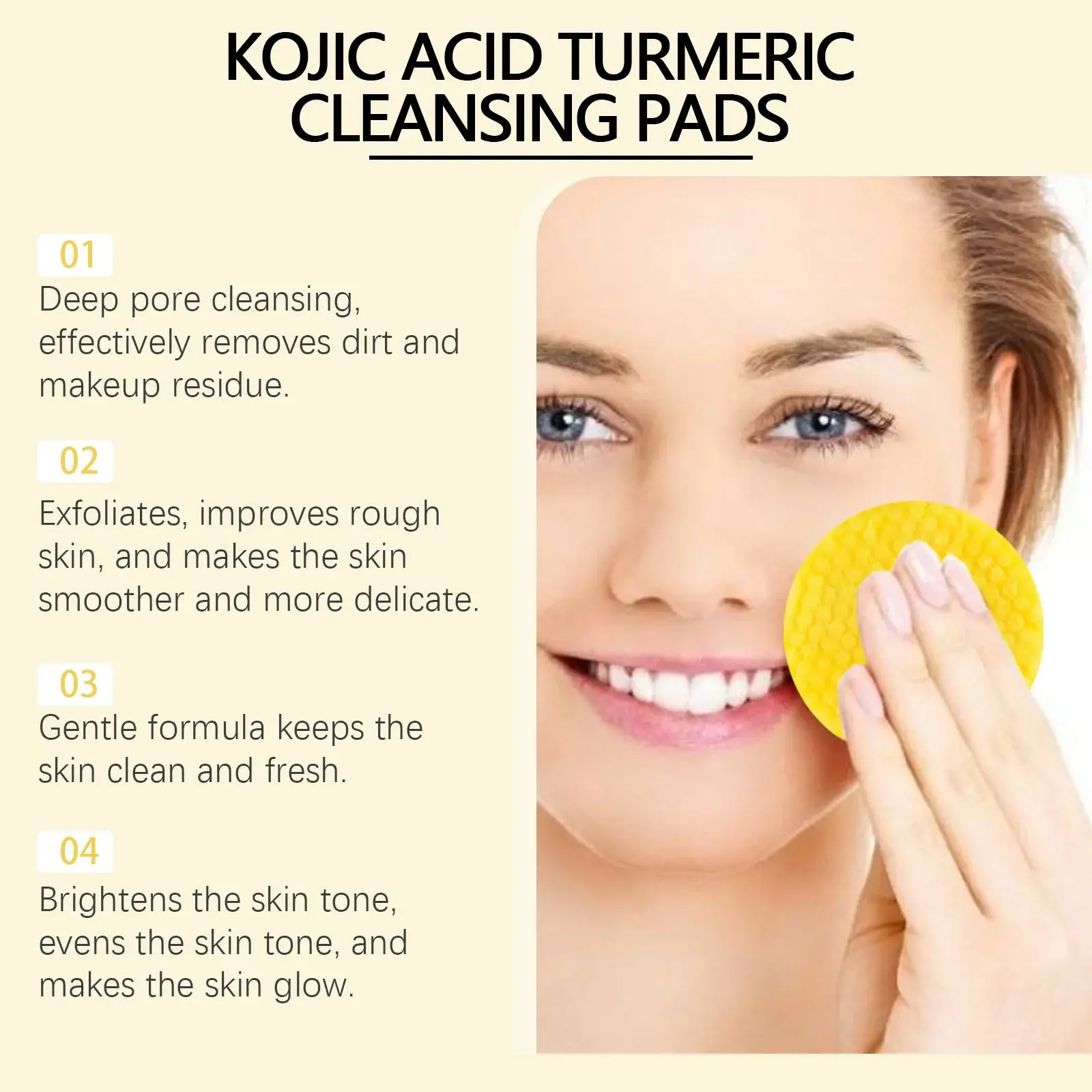 Turmeric Acid Cleansing Pads for Gentle Exfoliation - Hoygi 8 HO A05 0455 01 1727060447013