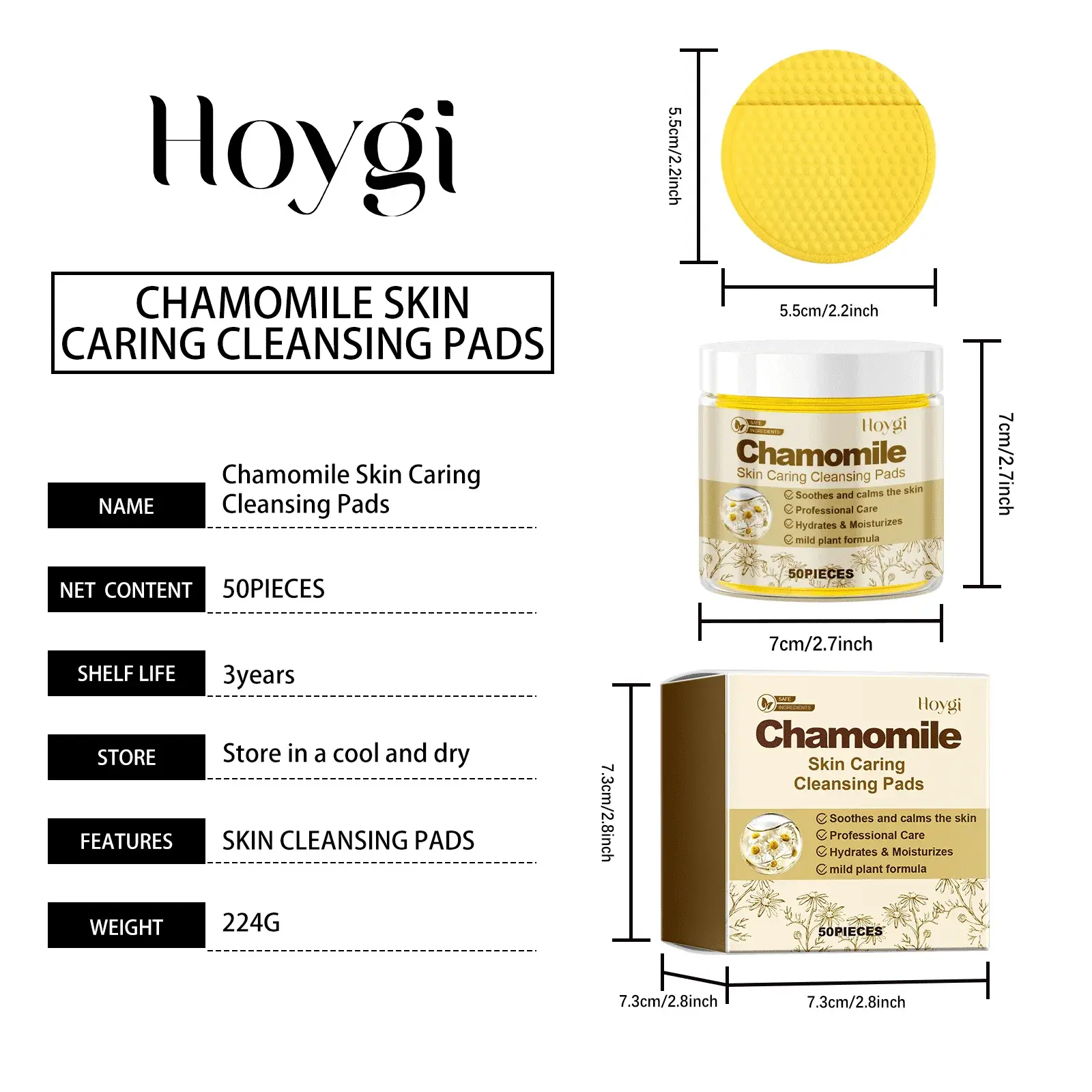 Chamomile Soothing Cleansing Pad - Gentle & Moisturizing Formula 1 HO A05 0456 01 1727062246008