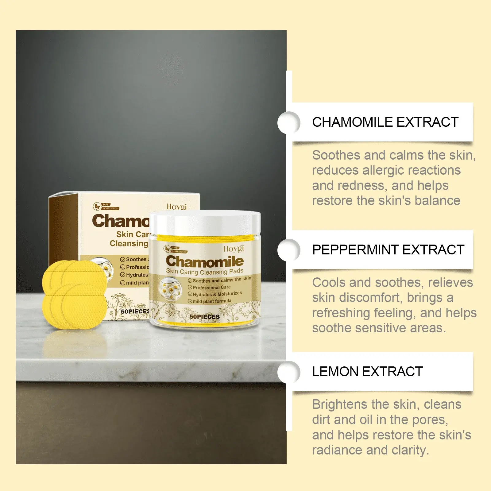 Chamomile Soothing Cleansing Pad - Gentle & Moisturizing Formula 5 HO A05 0456 01 1727062246011