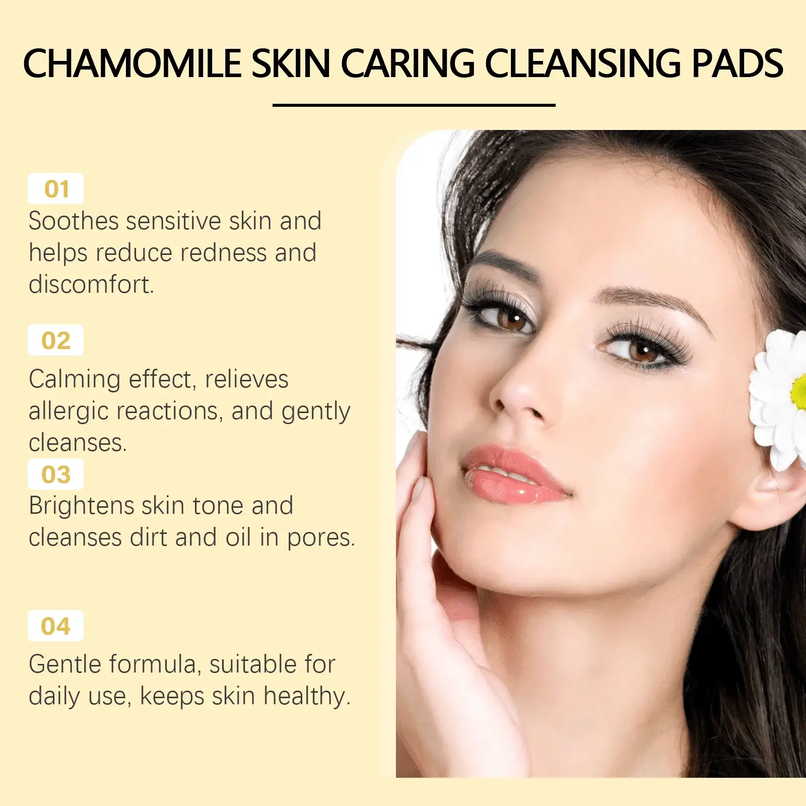 Chamomile Soothing Cleansing Pad - Gentle & Moisturizing Formula 8 HO A05 0456 01 1727062246015