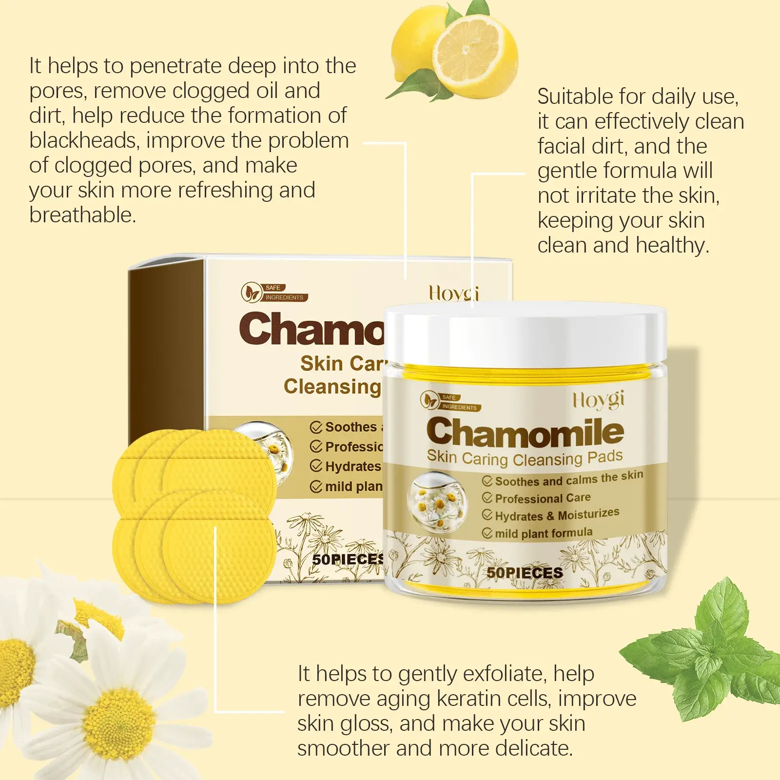 Chamomile Soothing Cleansing Pad - Gentle & Moisturizing Formula 6 HO A05 0456 01 1727062246017