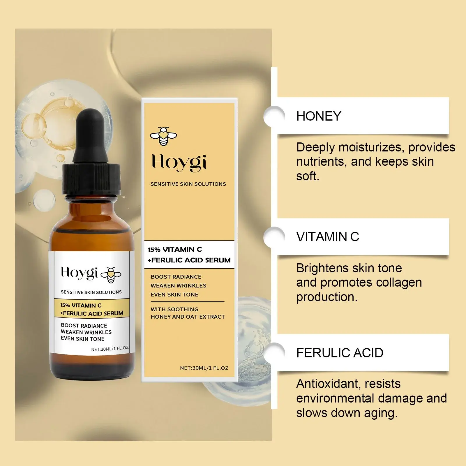 Vitamin C Honey Essence Moisturizing & Firming Serum - Hoygi 5 HO A05 0468 01 1727177412019
