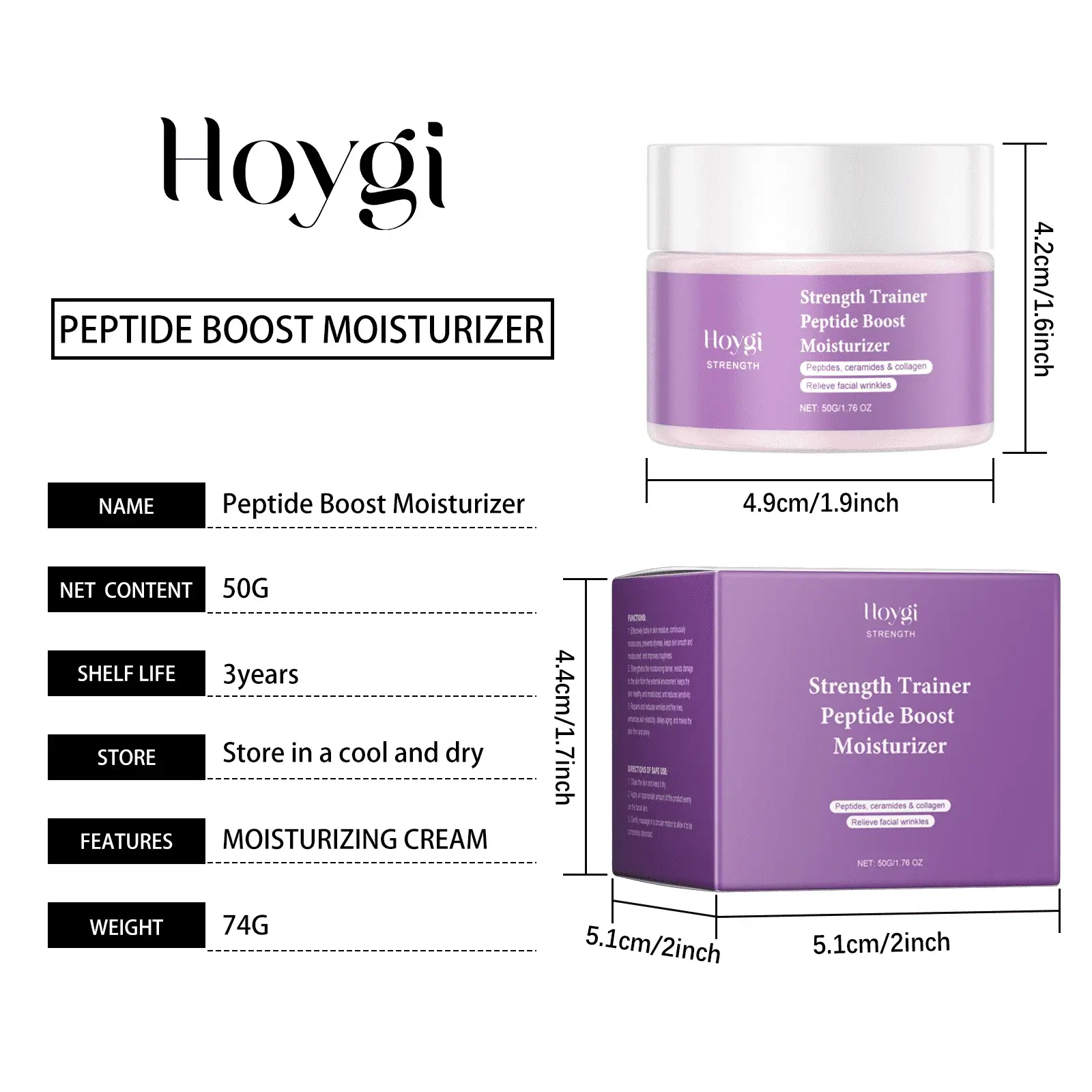 Hydrating Facial Moisturizer with Hyaluronic Acid & Collagen by Hoygi 1 HO A05 0472 01 1727321500008