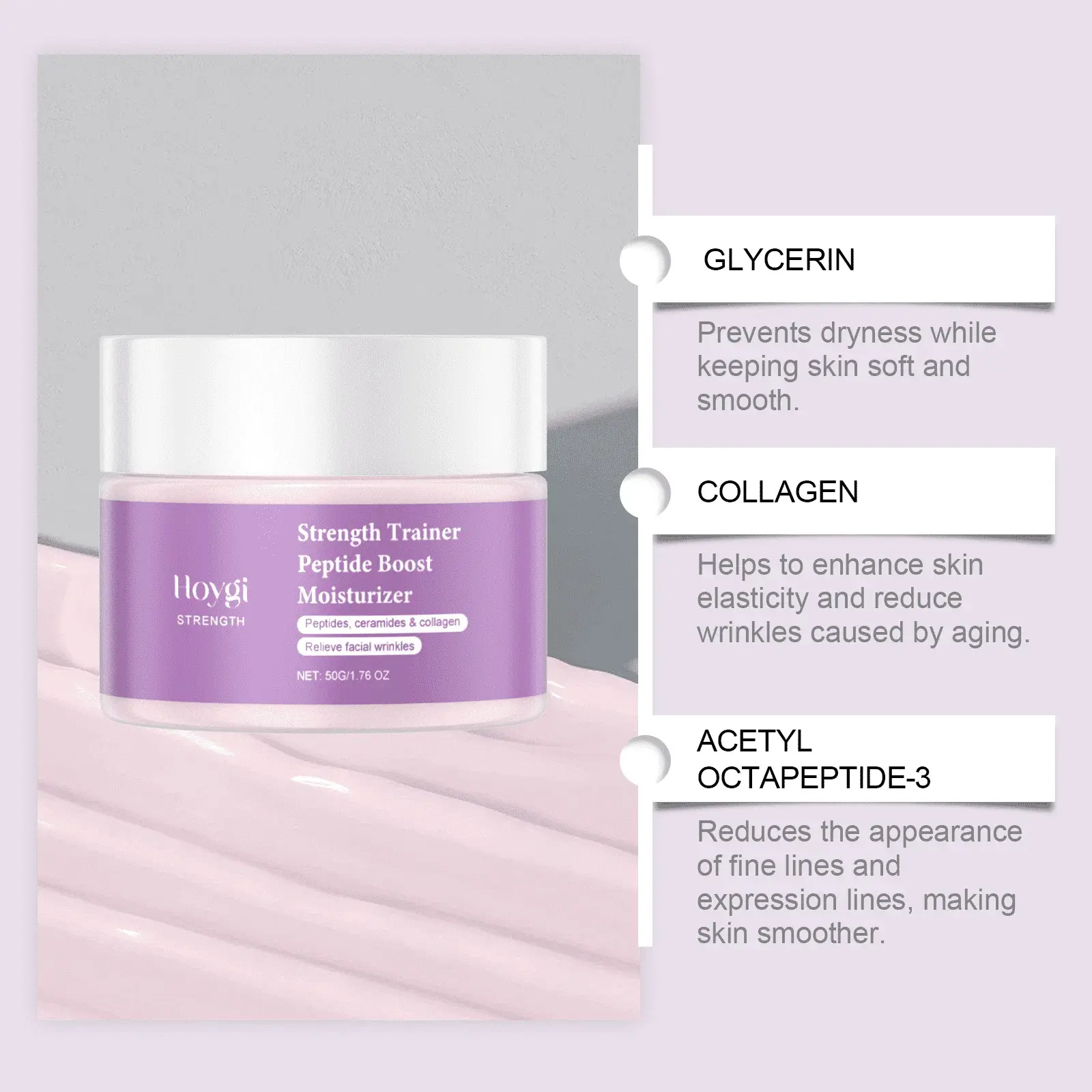 Hydrating Facial Moisturizer with Hyaluronic Acid & Collagen by Hoygi 5 HO A05 0472 01 1727321500011