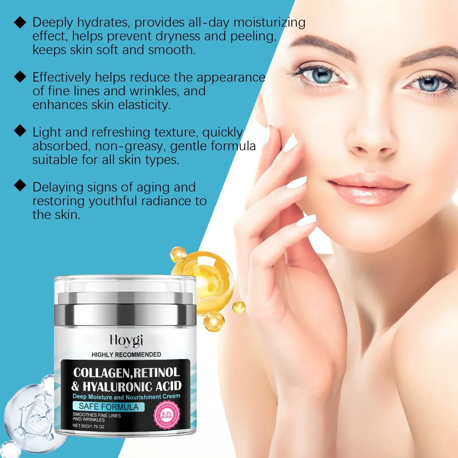 Collagen Moisturizing Cream for Hydrating Daily Facial Care - Hoygi 5 HO A05 0480 01 1727519579014