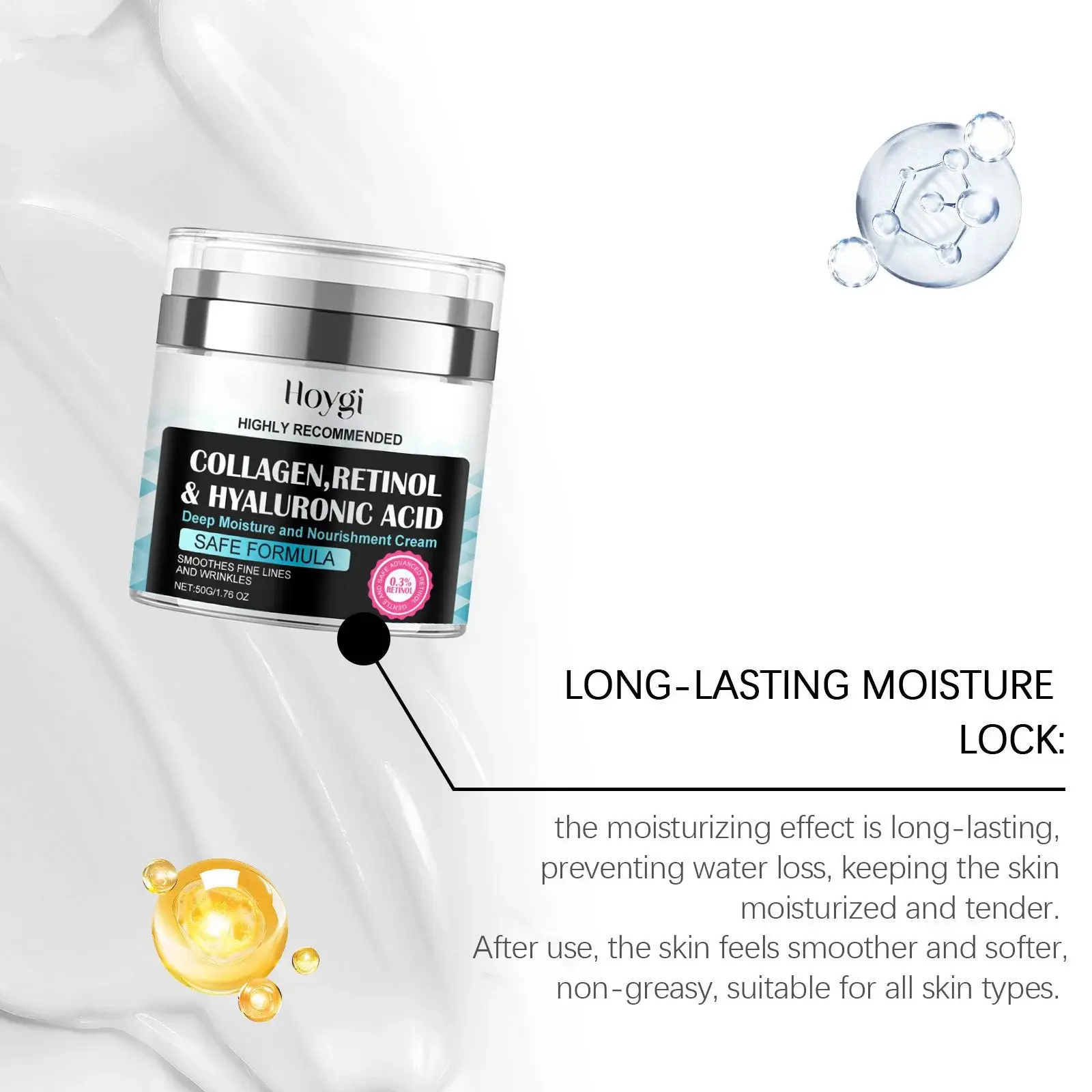Collagen Moisturizing Cream for Hydrating Daily Facial Care - Hoygi 8 HO A05 0480 01 1727519579015