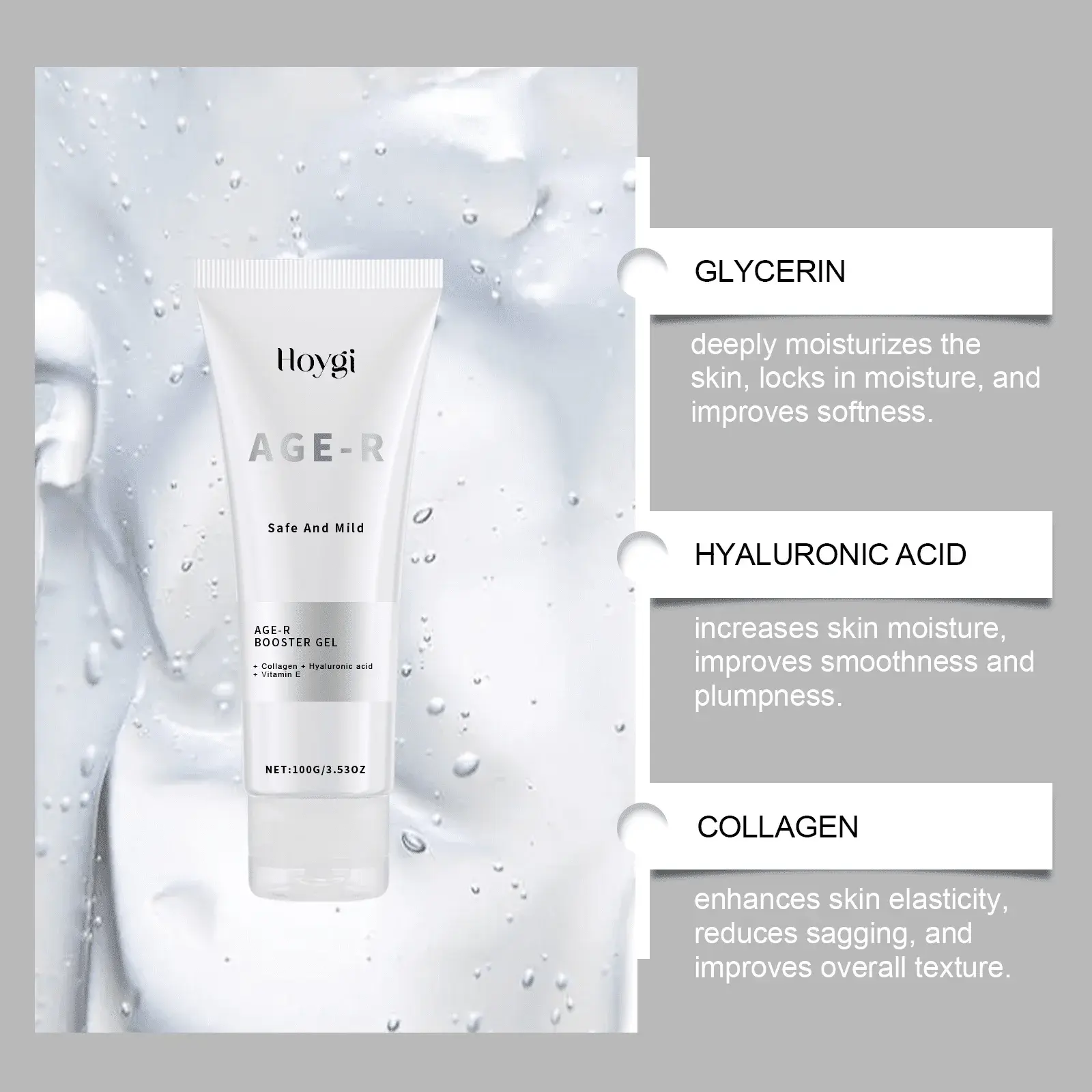 Facial Moisturizing Gel with Hyaluronic Acid & Collagen 5 HO A05 0509 01 1729048169011
