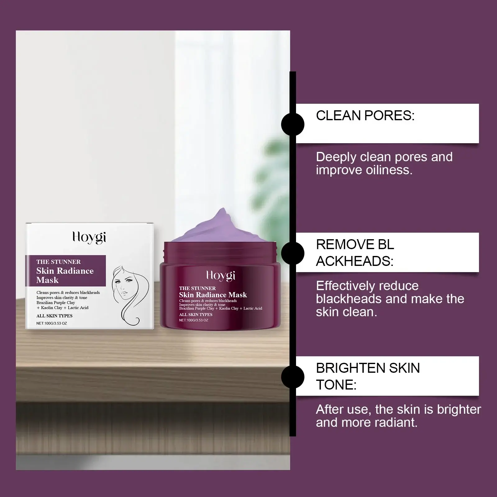 Blackhead Brightening Mask - Hydrating & Pore Cleansing Formula 8 HO A05 0532 01 1729940430017