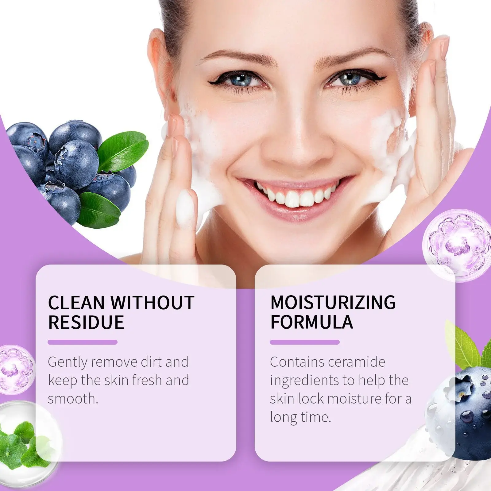 Blueberry Ceramide Cleansing Gel - Moisturizing & Hydrating Face Wash 9 HO A05 0546 01 99913774014