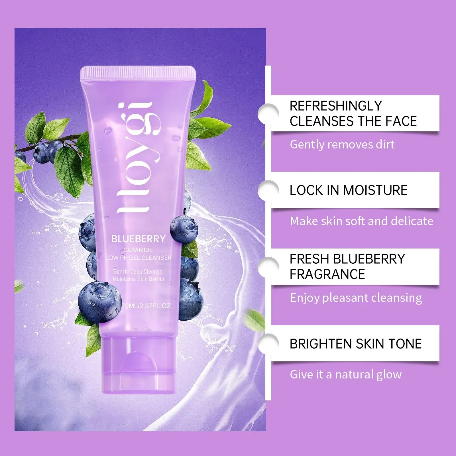 Blueberry Ceramide Cleansing Gel - Moisturizing & Hydrating Face Wash 6 HO A05 0546 01 99913774017