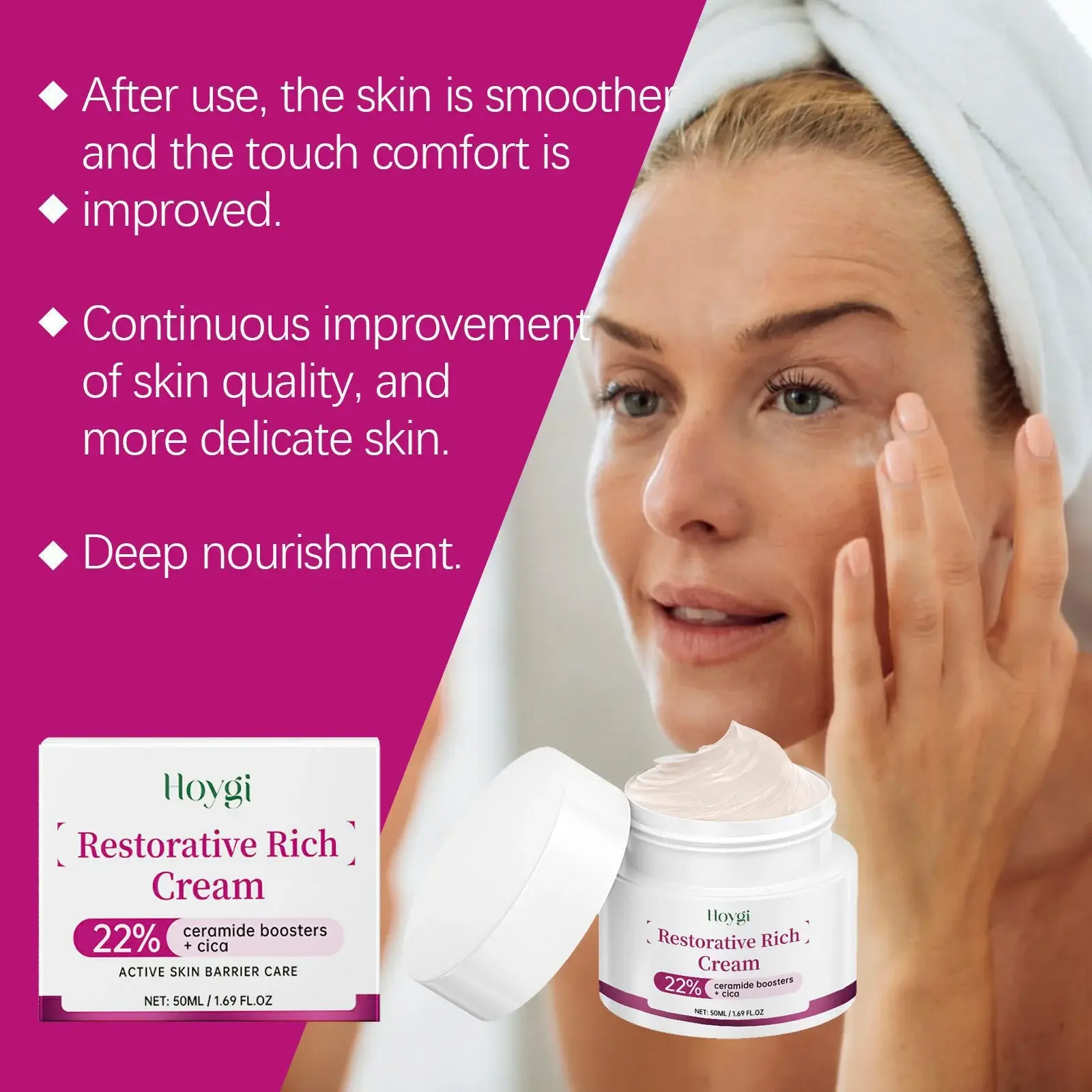 Moisturizing Face Cream with Ceramides - Hydrating & Skin Repair 7 HO A05 0558 01 1730545229012