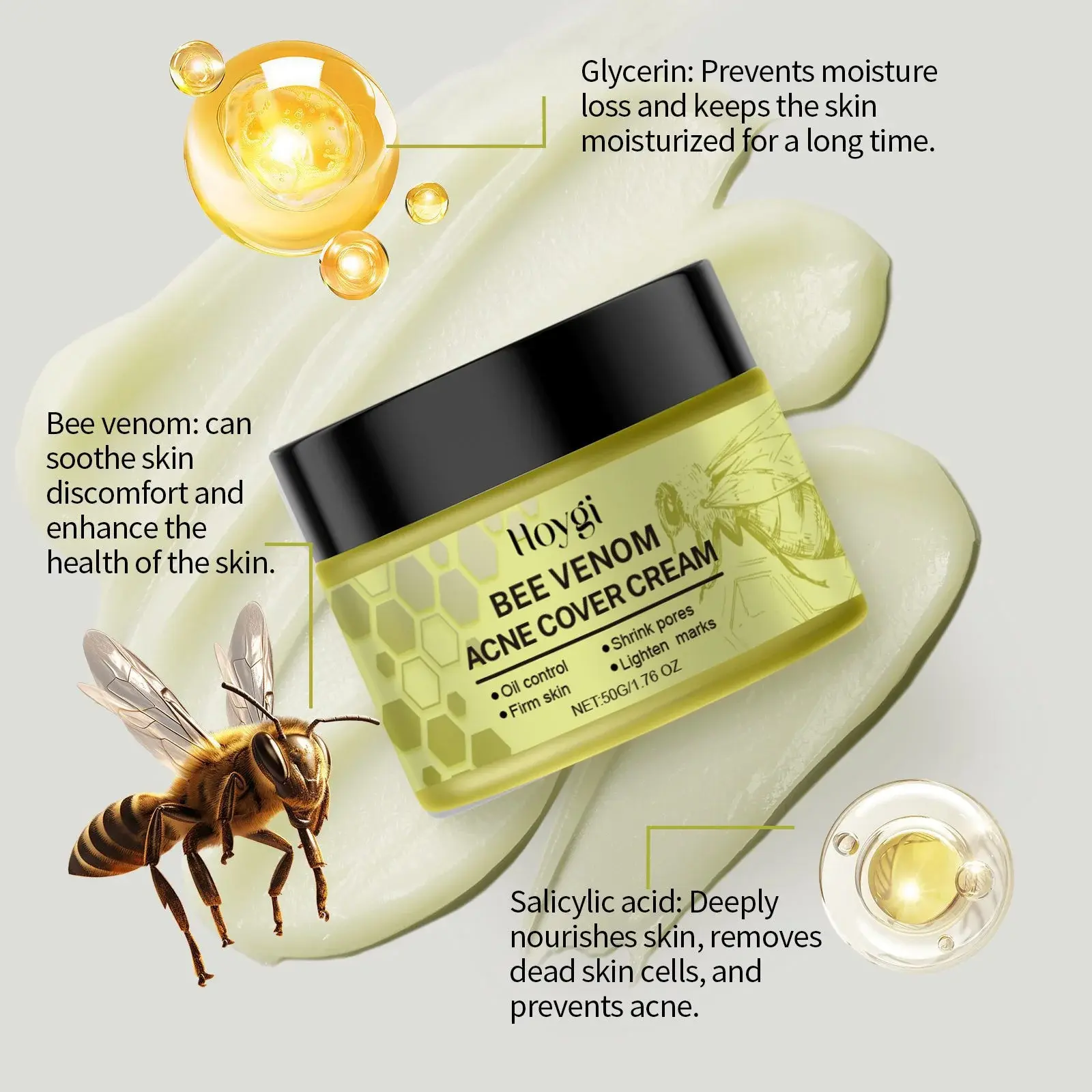 Beesvenom Acne-Clearing Cream - Oil Control & Moisturizing 8 HO A05 0575 01 1731294038019