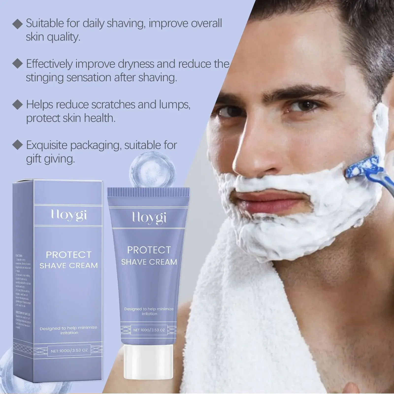 Men's Facial Hair Cream - Gentle Cleansing & Beard Softening Formula 6 HO A05 0603 01 1732082451014