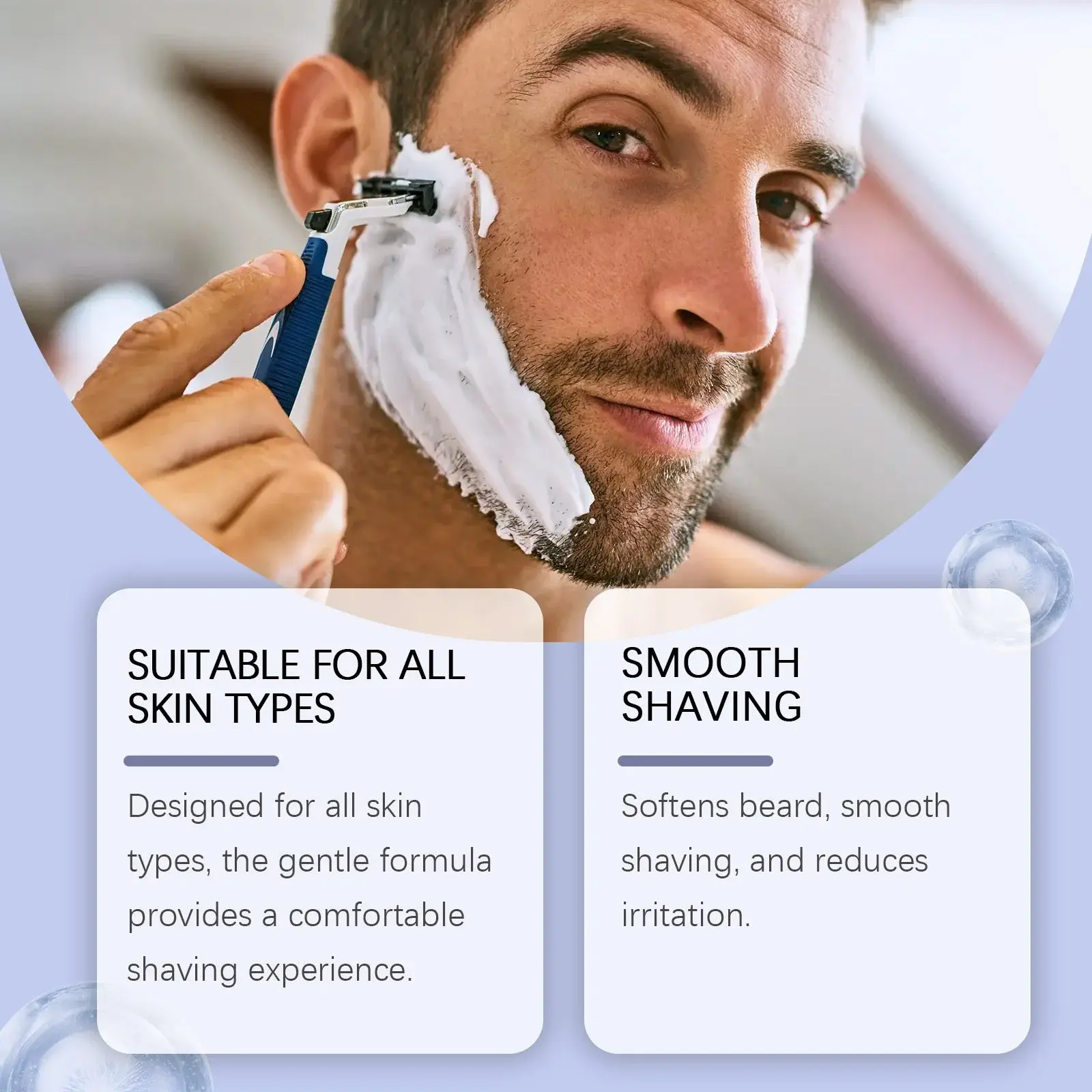 Men's Facial Hair Cream - Gentle Cleansing & Beard Softening Formula 7 HO A05 0603 01 1732082451015