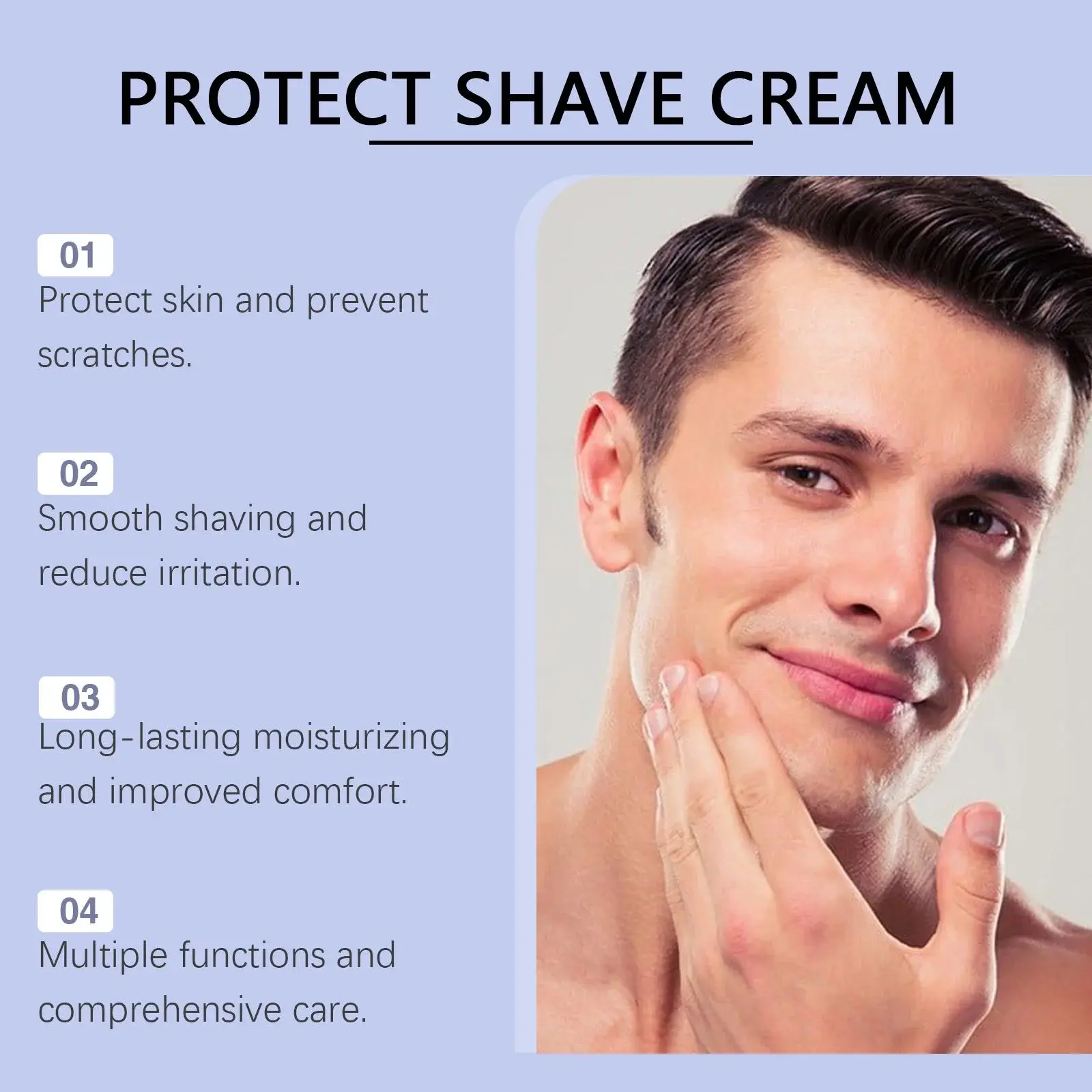 Men's Facial Hair Cream - Gentle Cleansing & Beard Softening Formula 5 HO A05 0603 01 1732082451019