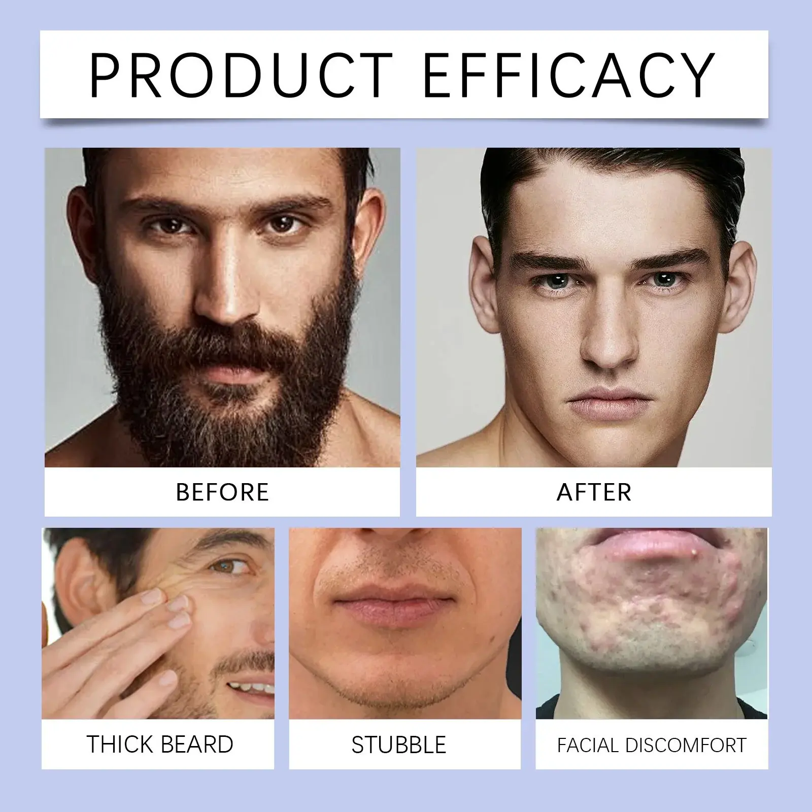 Men's Facial Hair Cream - Gentle Cleansing & Beard Softening Formula 9 HO A05 0603 01 1732082451022