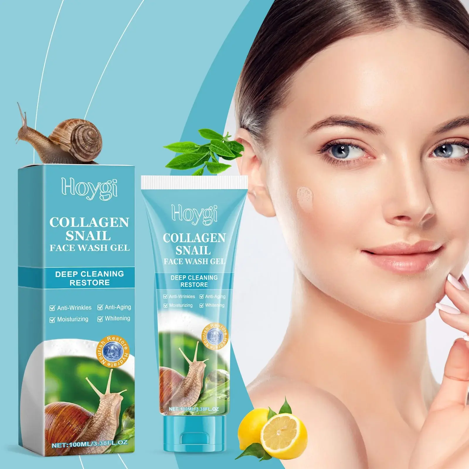 Collagen Snail Facial Cleanser - Gentle Exfoliating Repair Gel 2 HO A05 0609 01 1732188616006