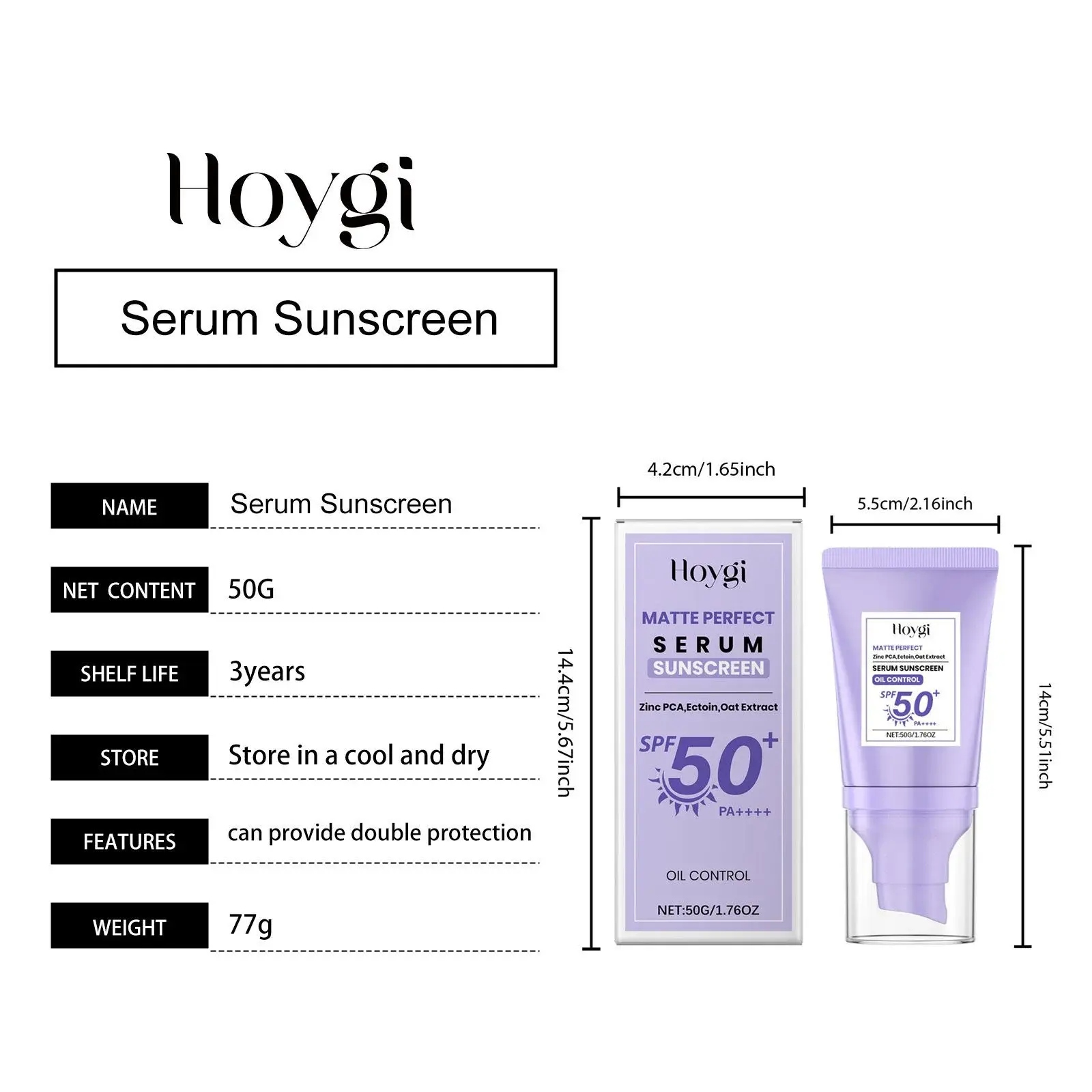 Lightweight Moisturizing Sunscreen Cream for Face Non-Sticky - Hoygi 1 HO A05 0619 01 1732764658011