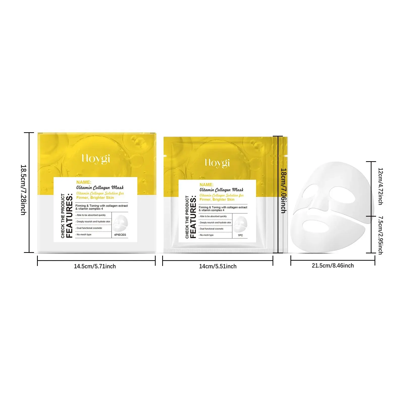 Collagen Firming & Moisturizing Mask Box Set - Hydrating Facial Skin Care 1 HO A05 0625 02 1733128337001