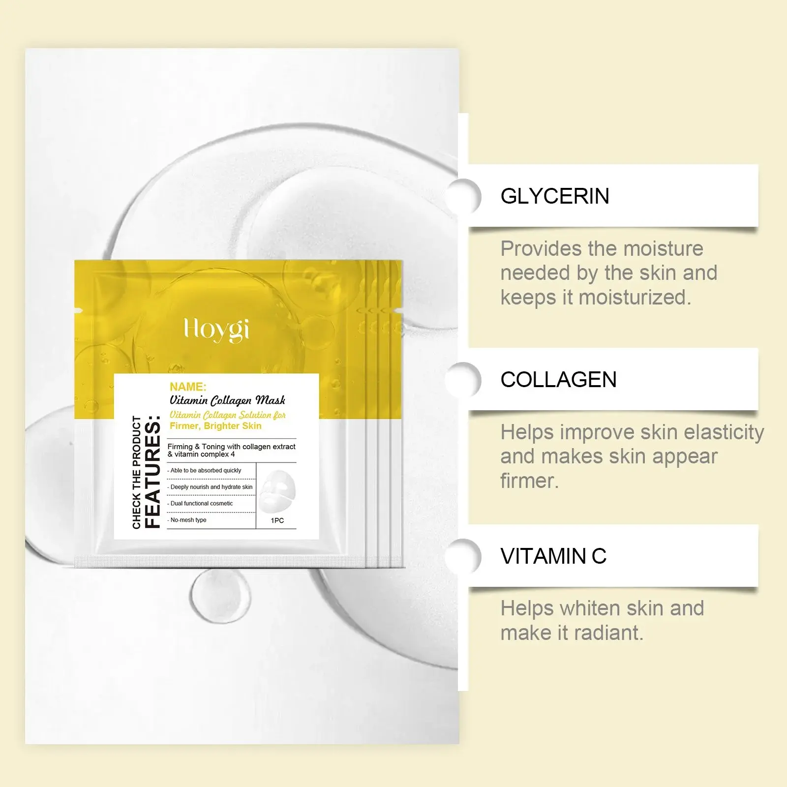 Collagen Firming & Moisturizing Mask Box Set - Hydrating Facial Skin Care 6 HO A05 0625 1733128335022