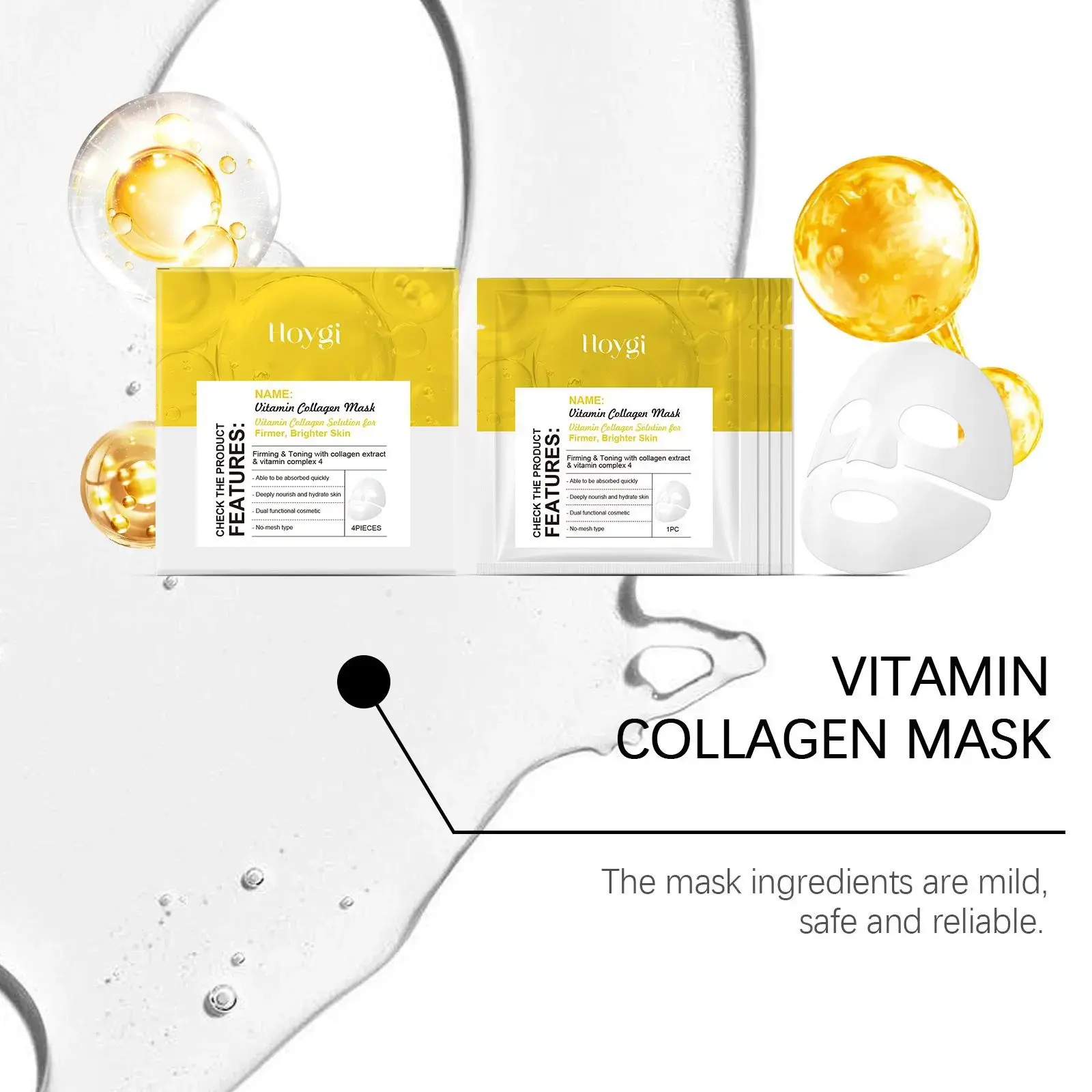 Collagen Firming & Moisturizing Mask Box Set - Hydrating Facial Skin Care 8 HO A05 0625 1733128335025