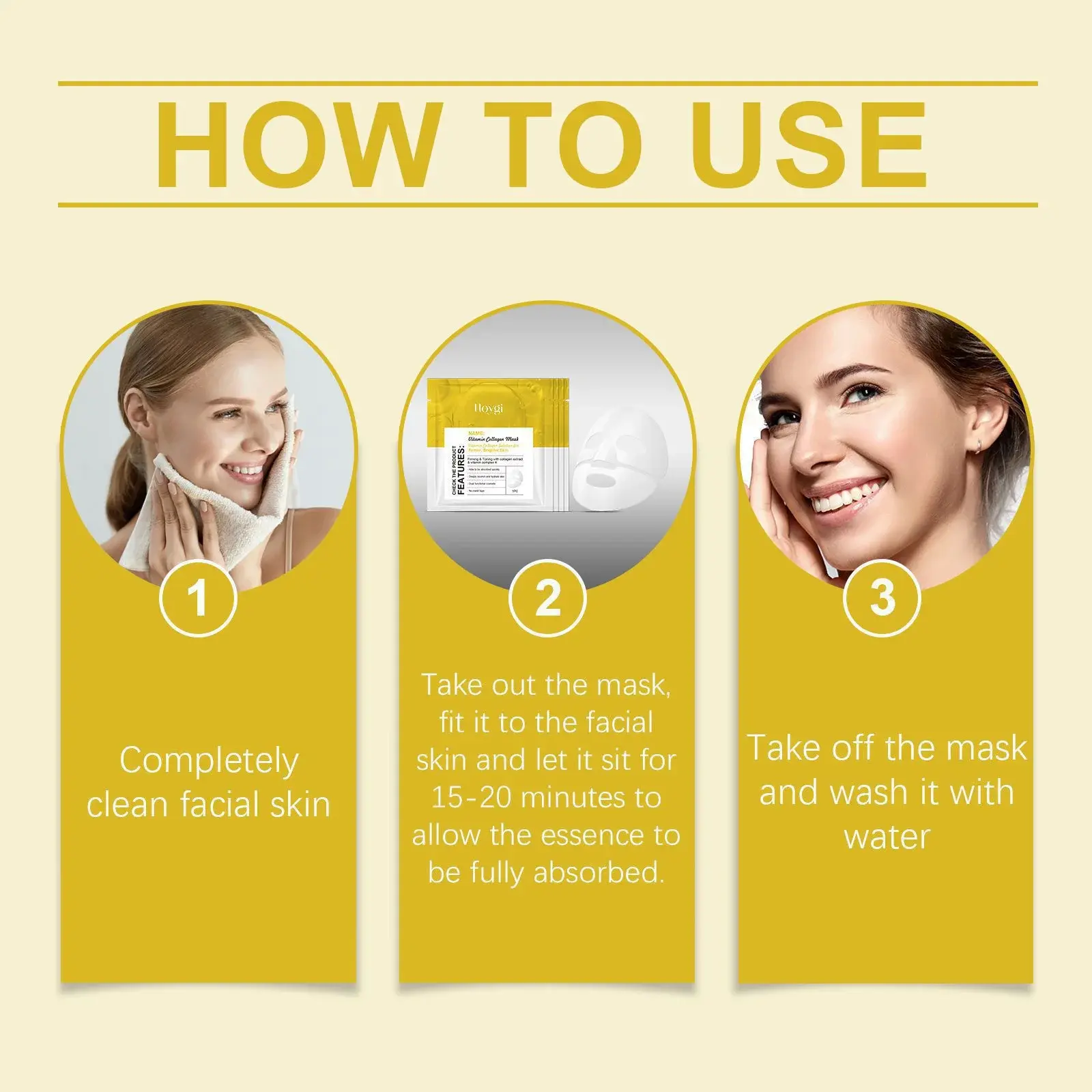 Collagen Firming & Moisturizing Mask Box Set - Hydrating Facial Skin Care 4 HO A05 0625 1733128335027