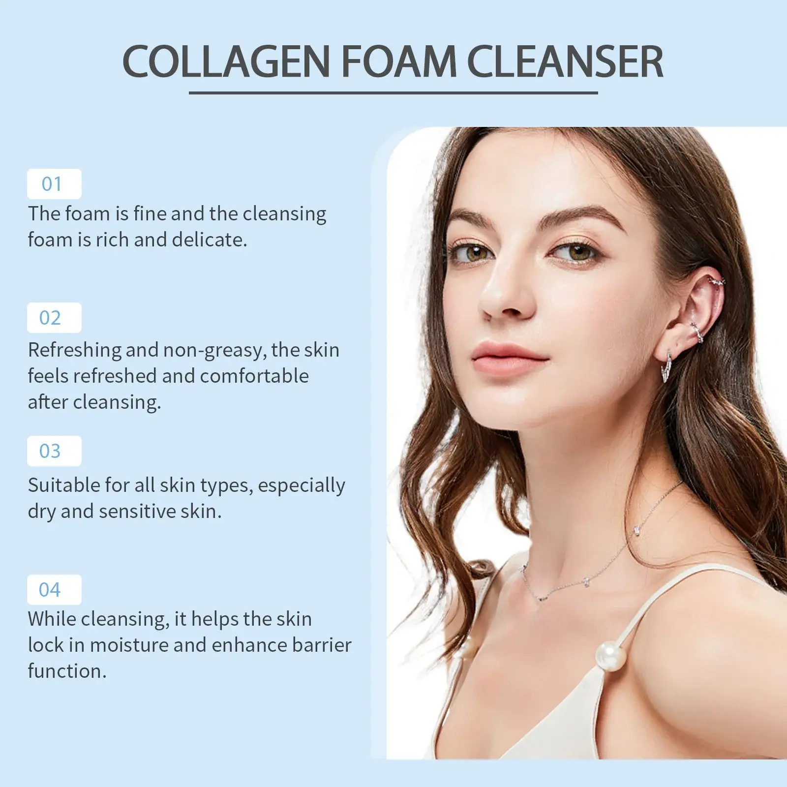 Collagen Cleansing Foam - Moisturizing & Oil Control Face Wash 5 HO A05 0630 01 1733193126016
