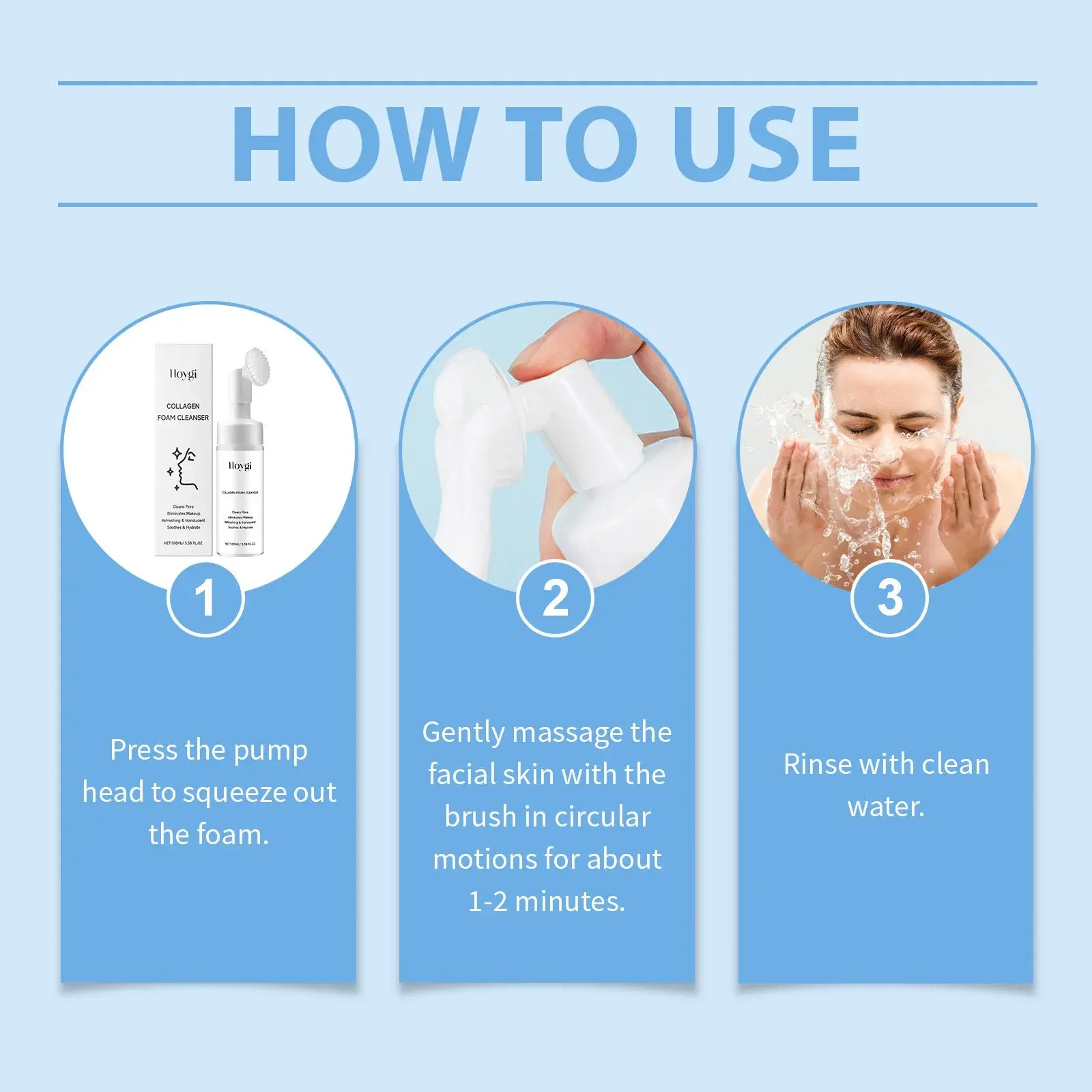 Collagen Cleansing Foam - Moisturizing & Oil Control Face Wash 4 HO A05 0630 01 1733193126020