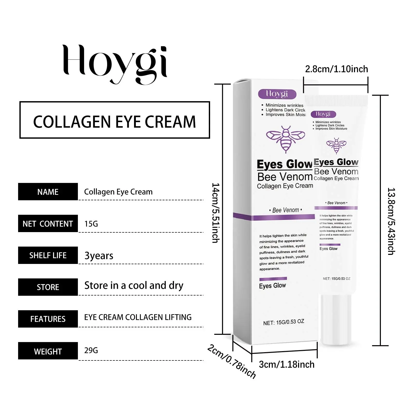 Collagen Eye Cream - Firming and Hydrating Eye Treatment 1 HO A05 0662 01 1733830233010