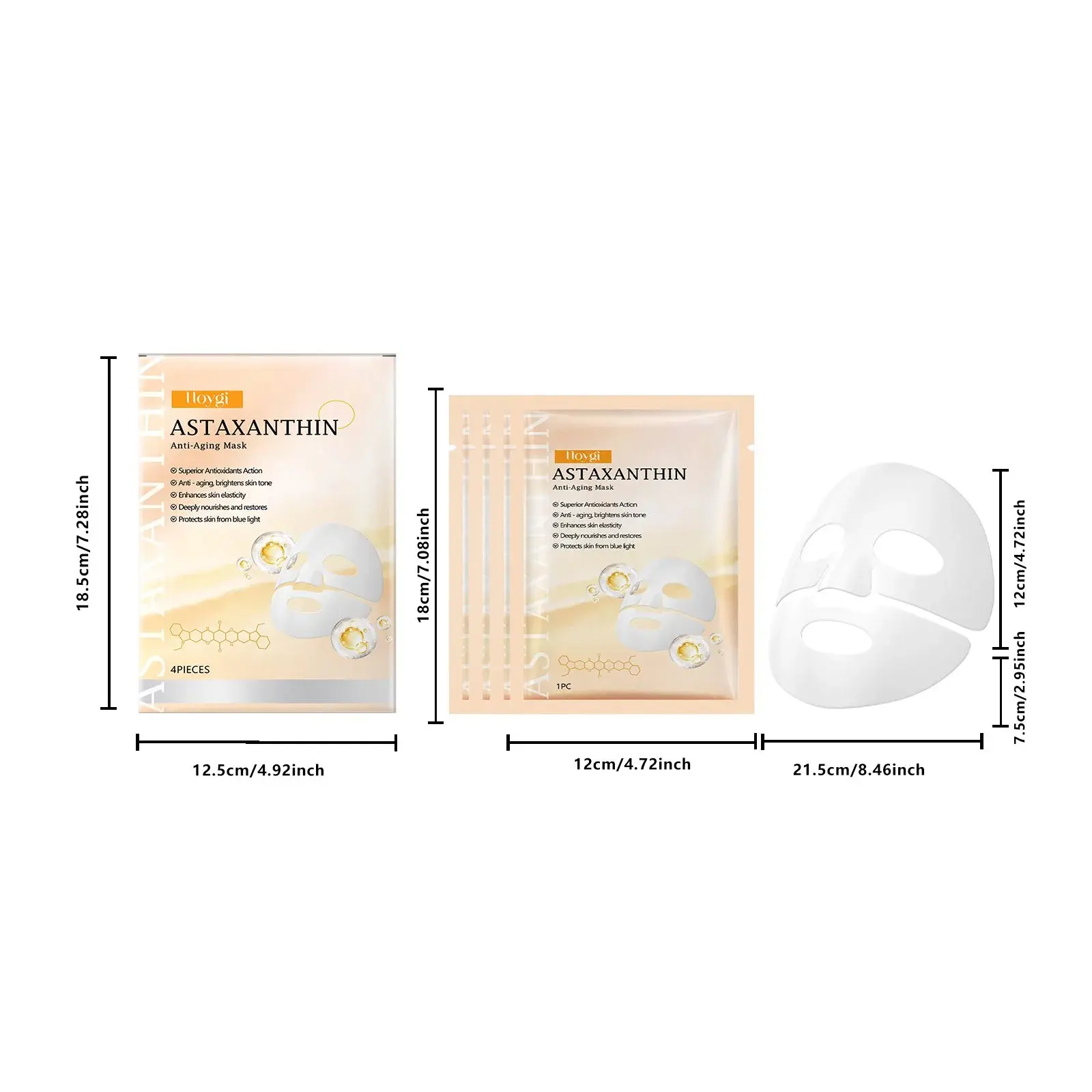 Astaxanthin Anti-Aging Mask Box Set - Moisturizing & Hydrating 1 HO A05 0663 02 1734946302001