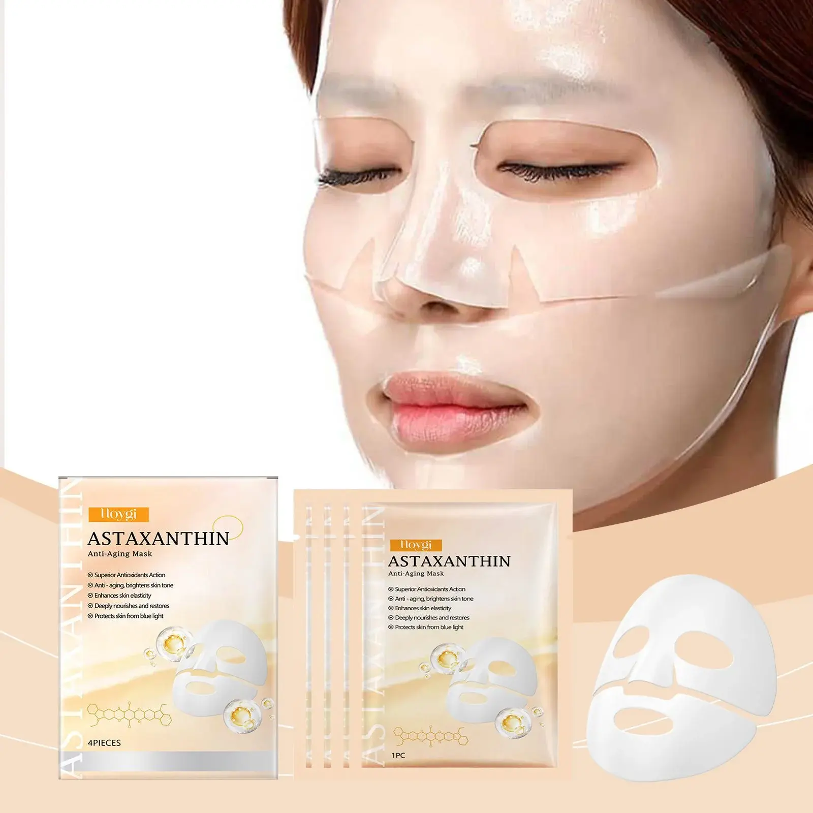 Astaxanthin Anti-Aging Mask Box Set - Moisturizing & Hydrating 2 HO A05 0663 02 1734946302006