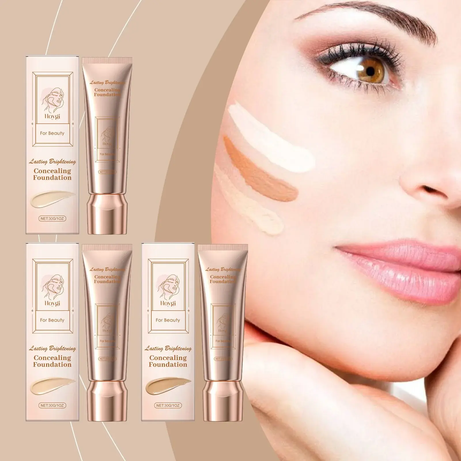 Liquid Concealer Foundation - Lightweight Oil Control Formula 2 HO A05 0682 1734658281010