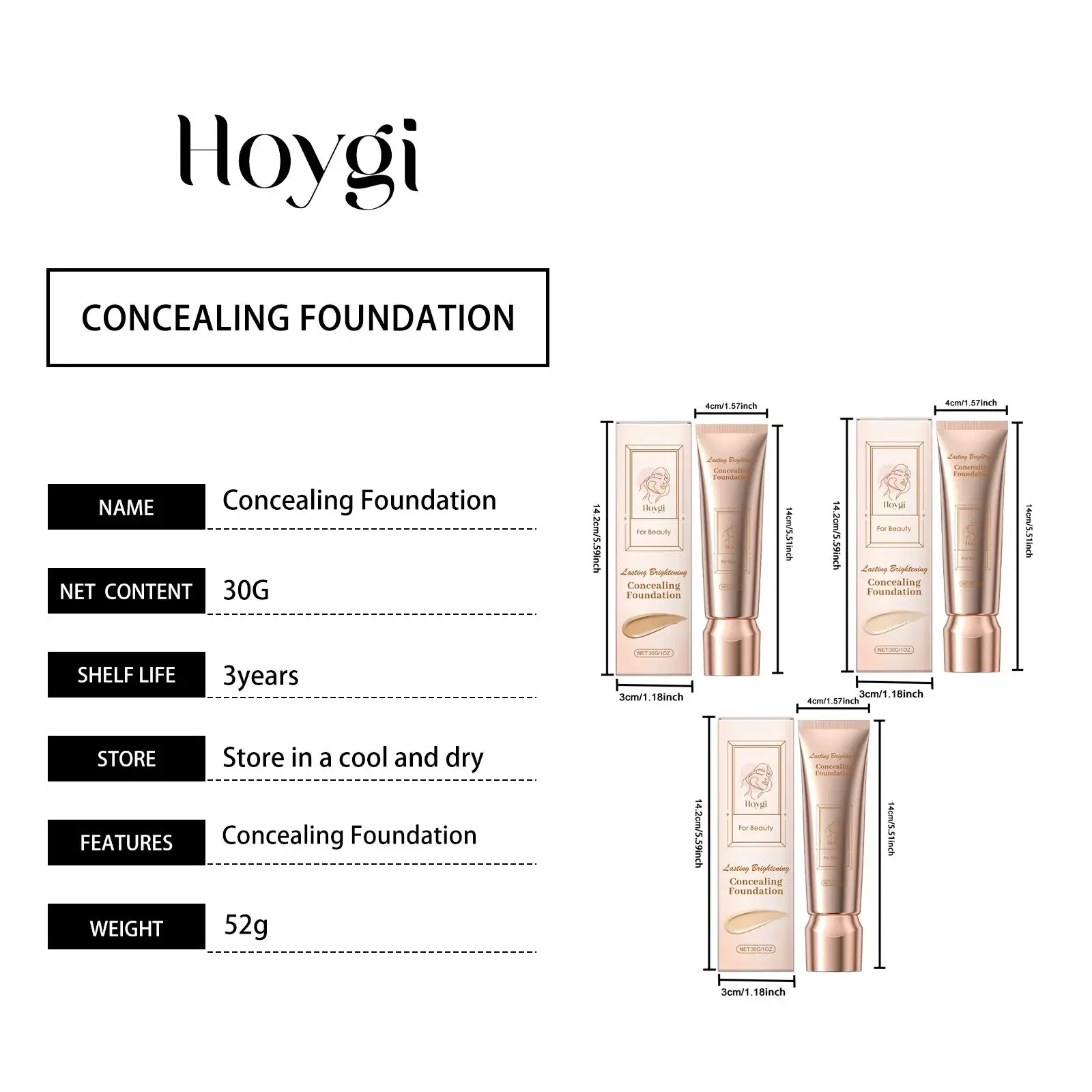 Liquid Concealer Foundation - Lightweight Oil Control Formula 1 HO A05 0682 1734658281014