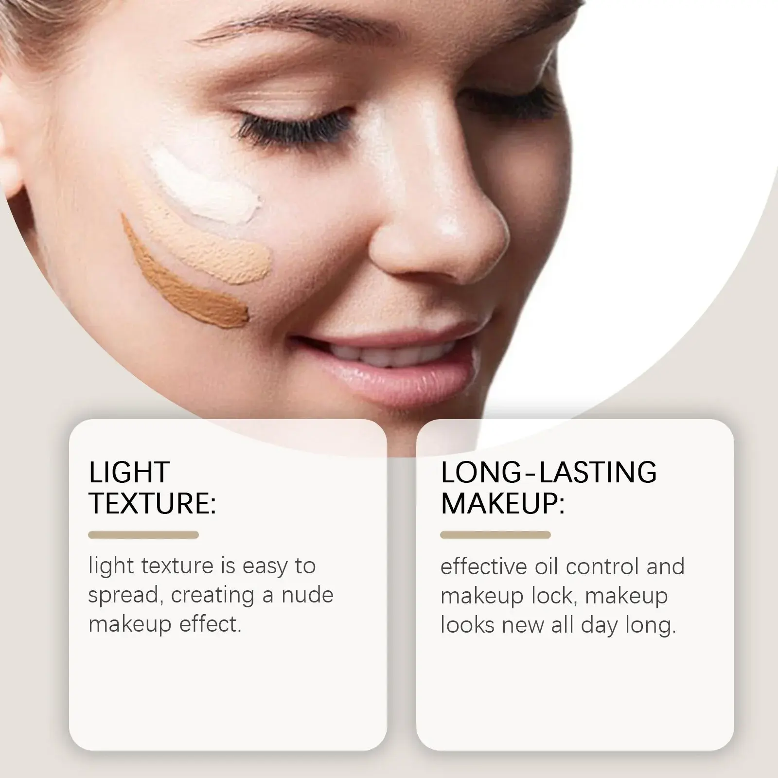 Liquid Concealer Foundation - Lightweight Oil Control Formula 7 HO A05 0682 1734658281016